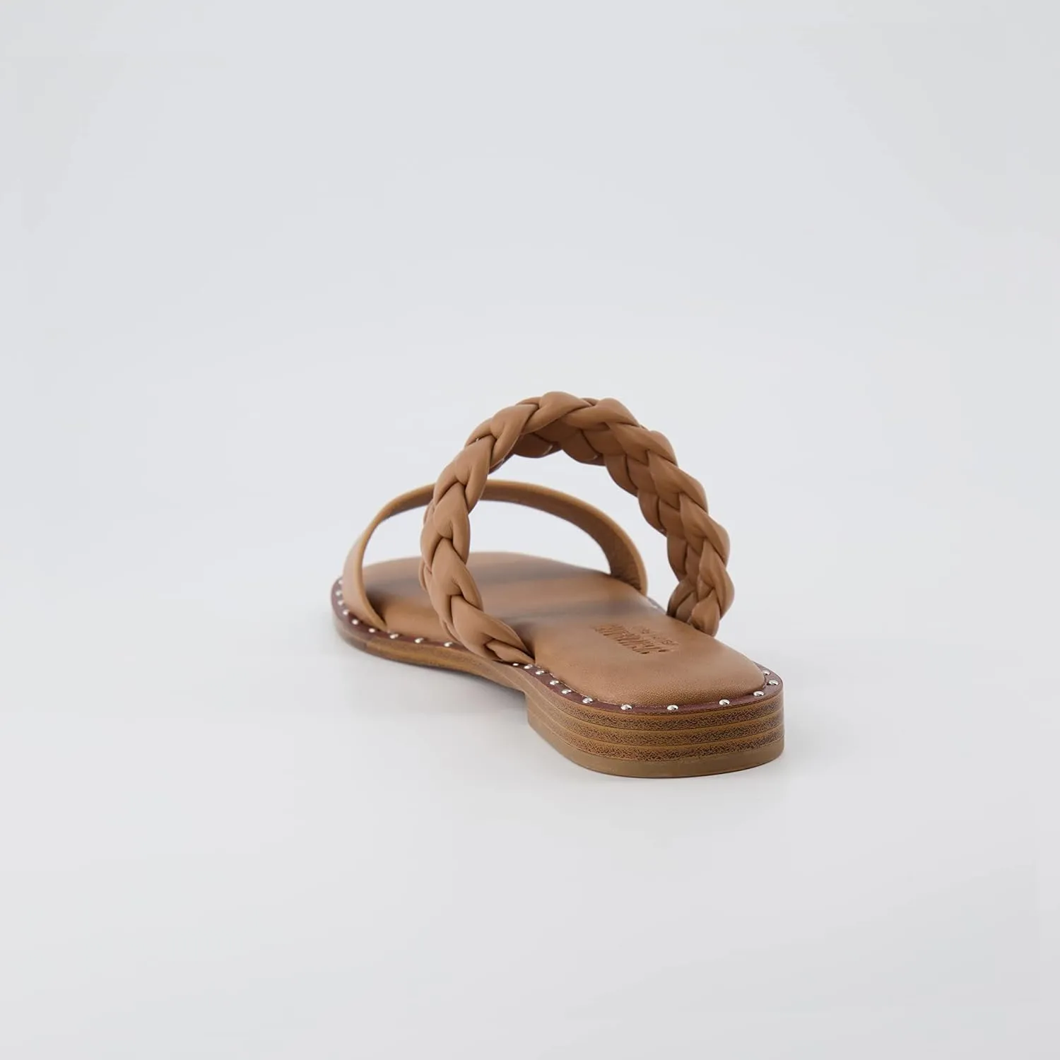 CUSHIONAIRE Varro Two Strap Flat Braided Sandals for Women 2025- Slip-On Dressy Womens Sandals with Memory Foam