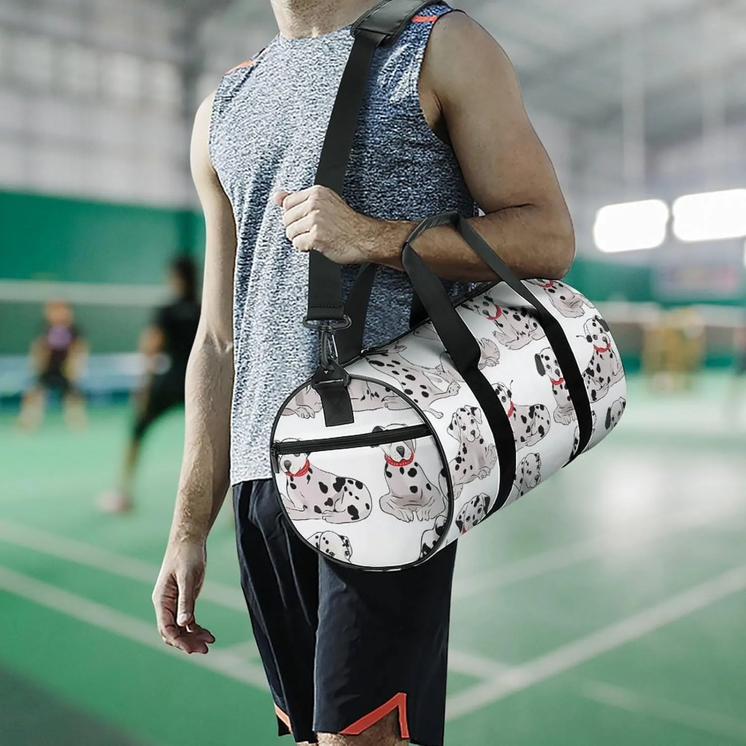 Cute Dalmatian Duffel Bag for Men Women Gym Bag Sports Small Overnight Bag for Travel Weekender, 17.7in/9in/9in, XB0606009