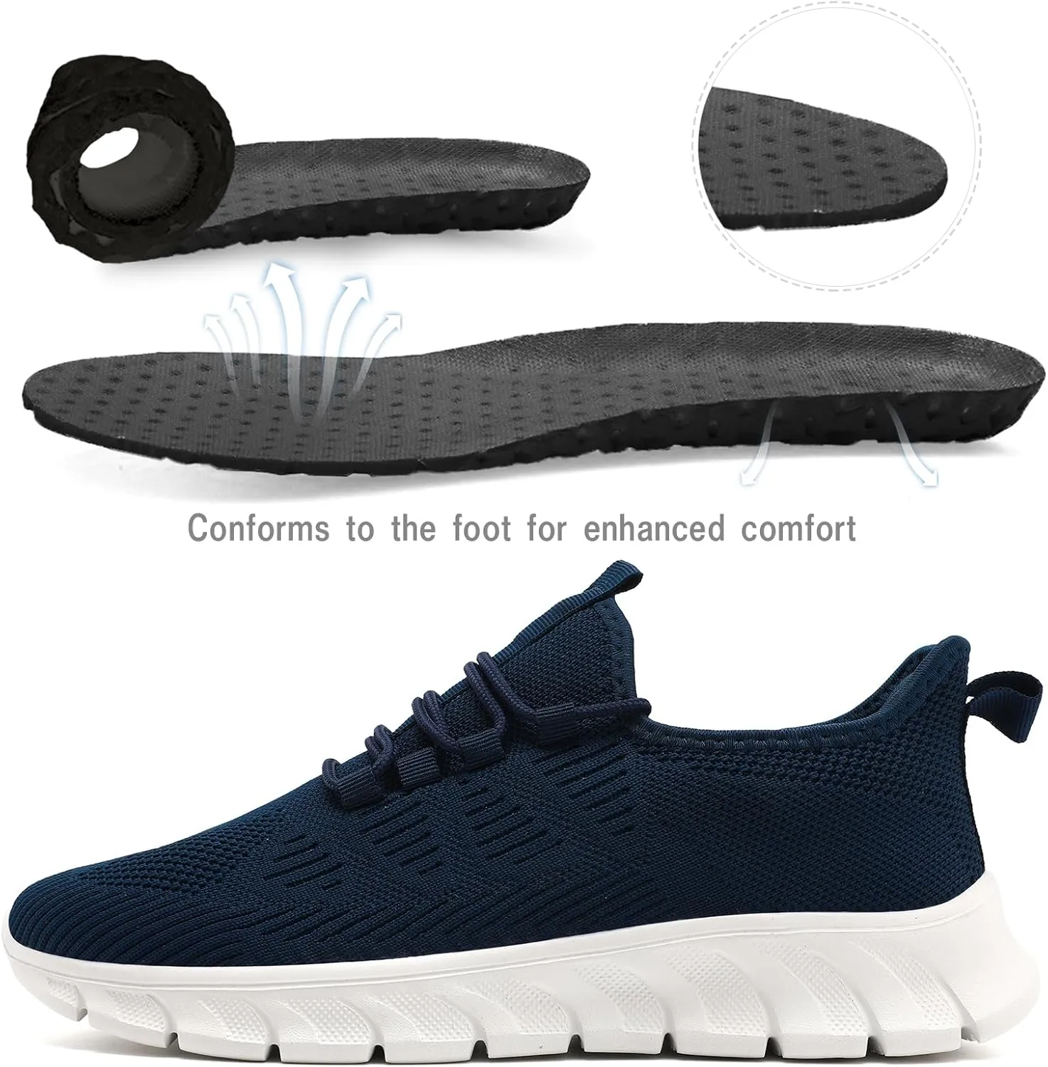 Damyuan Women's Grey Running Shoes, Mesh Tennis Sneakers, Slip On, Comfortable, Athletic, Gym, Summer, Casual, Workout Shoes