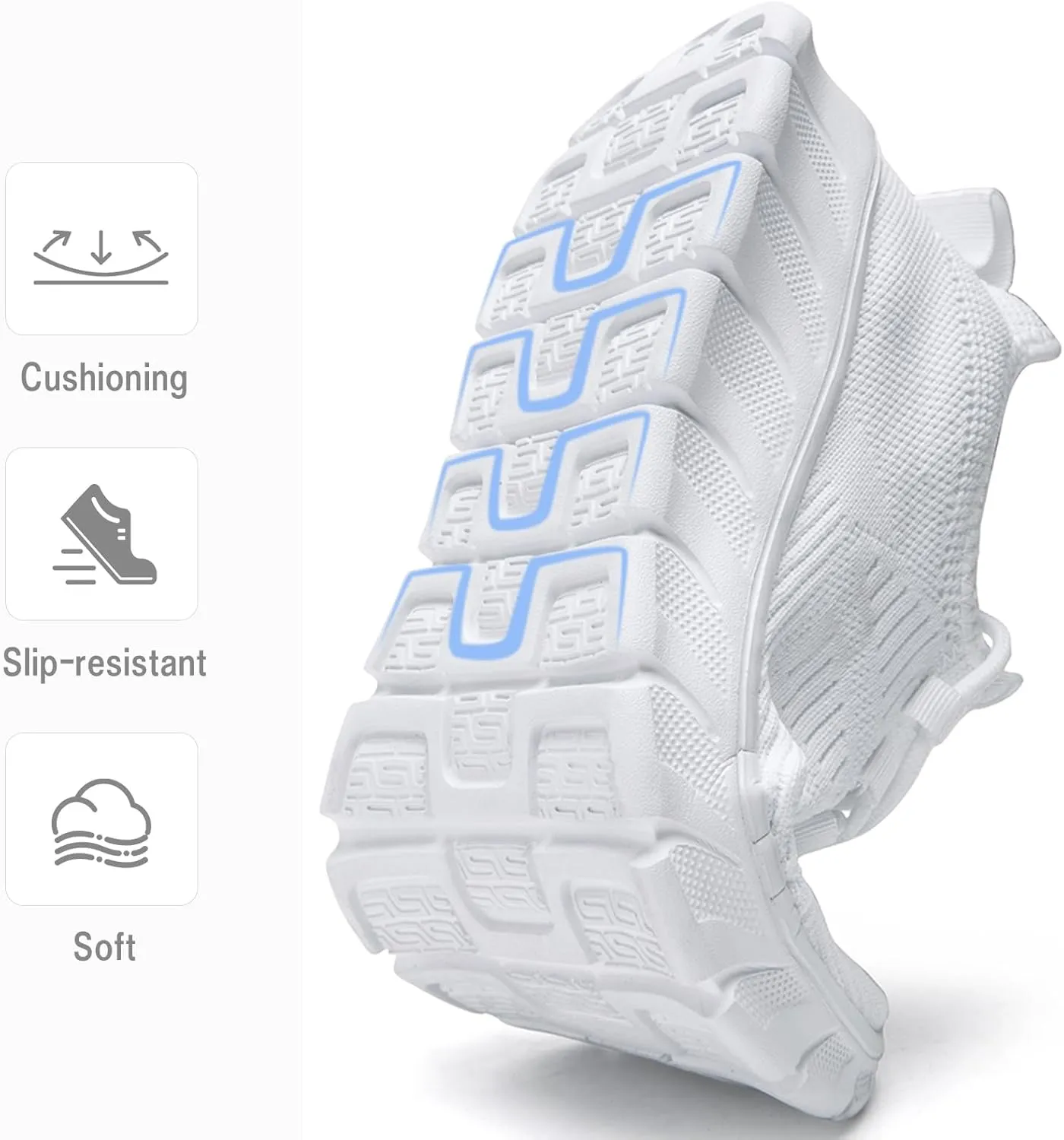 Damyuan Women's Grey Running Shoes, Mesh Tennis Sneakers, Slip On, Comfortable, Athletic, Gym, Summer, Casual, Workout Shoes