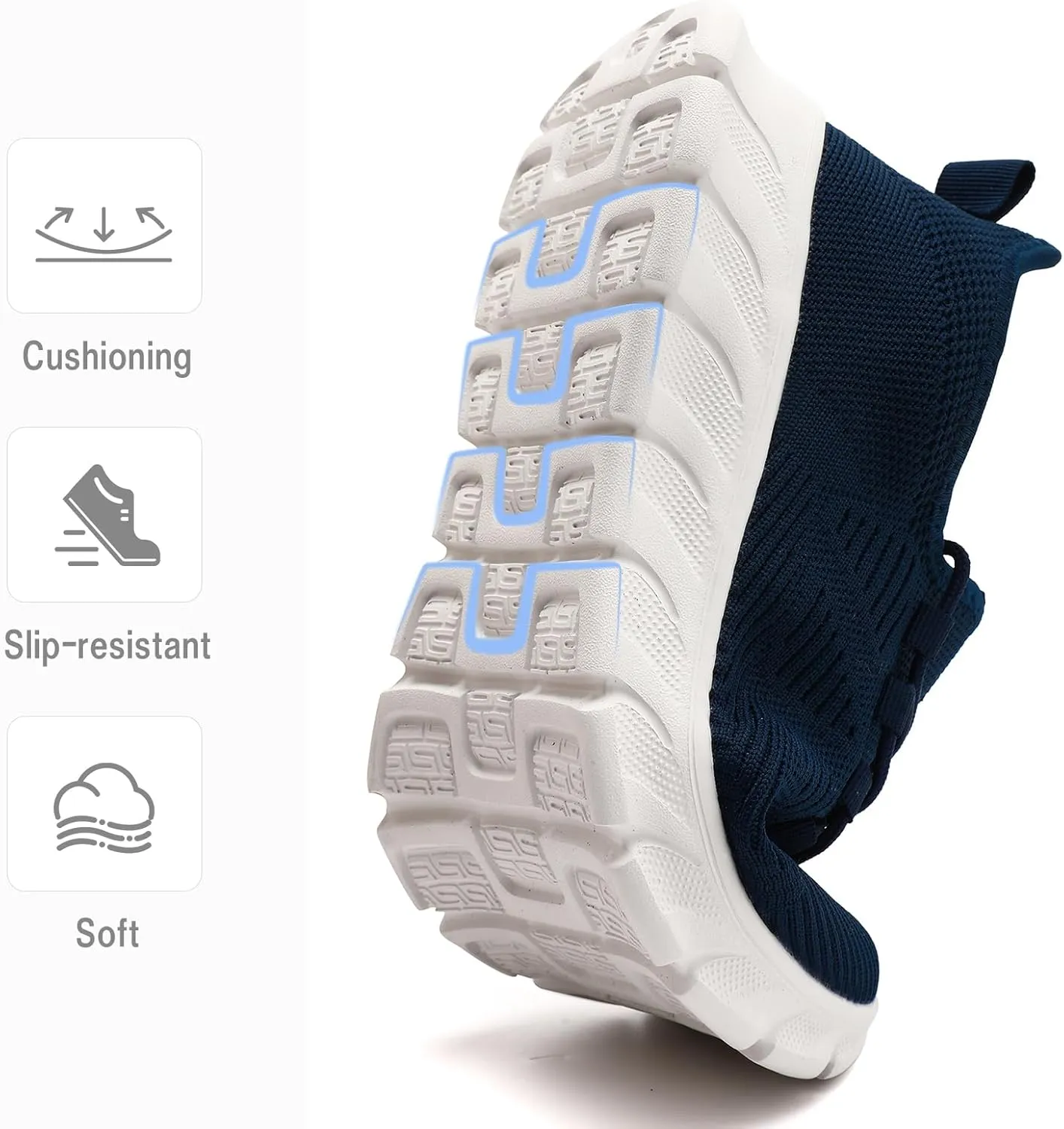 Damyuan Women's Grey Running Shoes, Mesh Tennis Sneakers, Slip On, Comfortable, Athletic, Gym, Summer, Casual, Workout Shoes