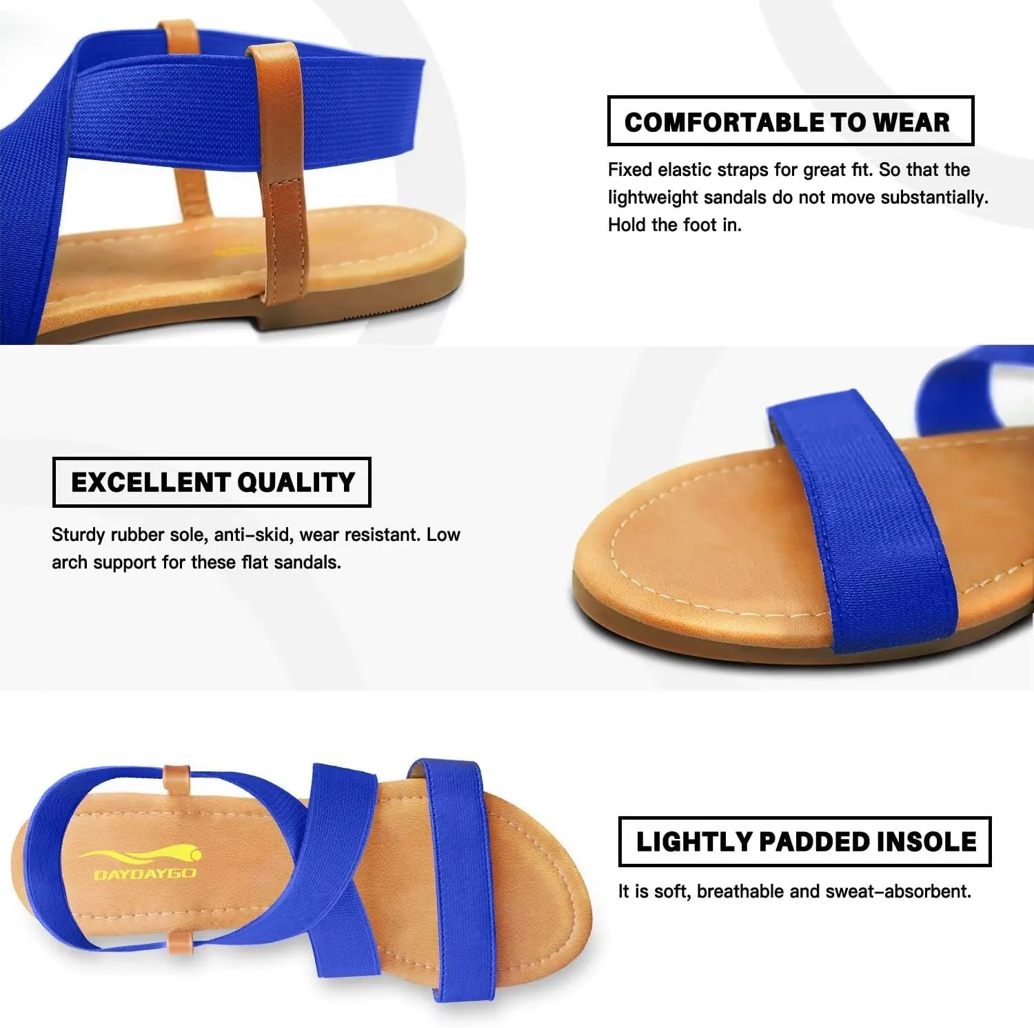 DAYDAYGO Women's Elastic Flat Sandals
