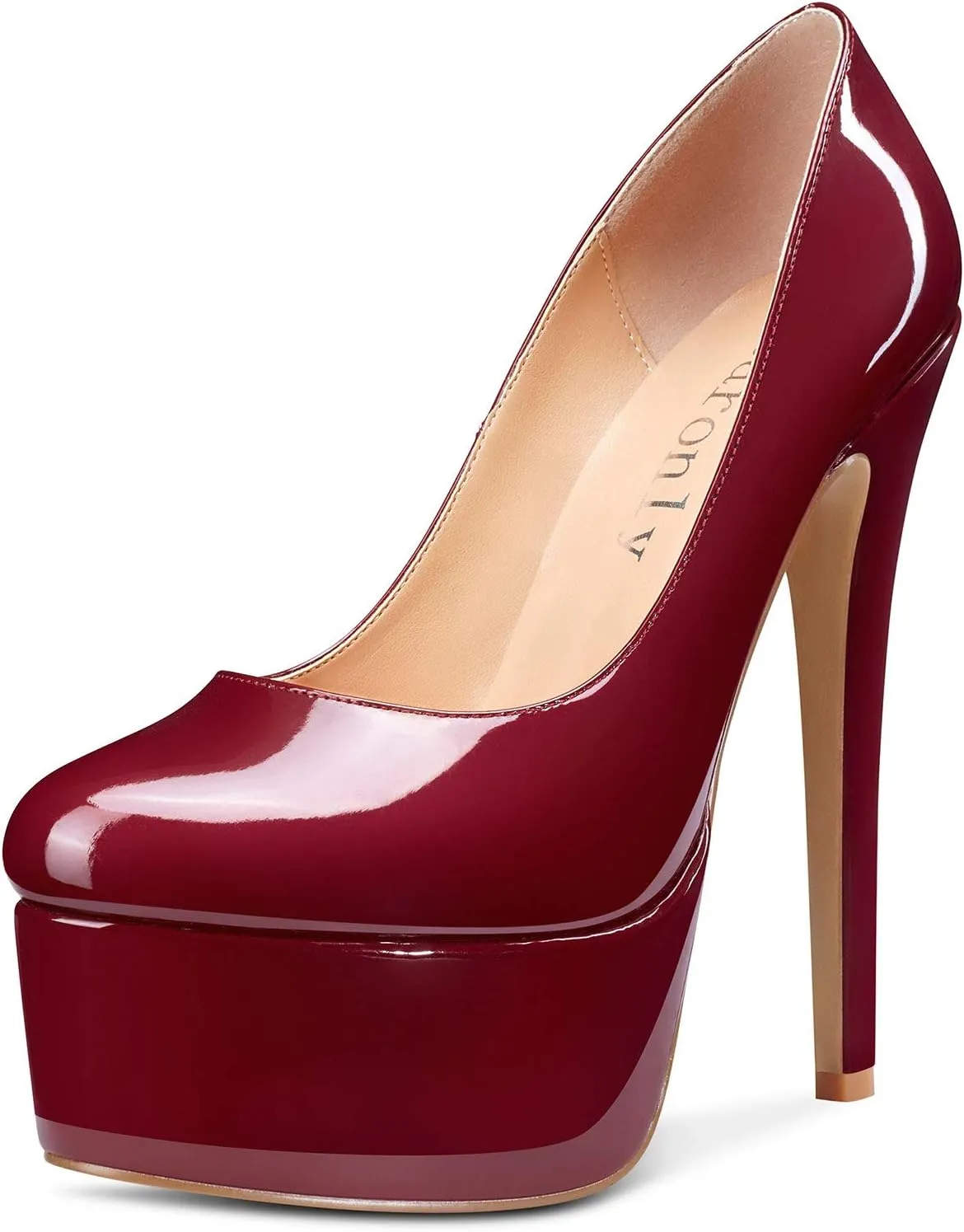 DearOnly Women's High Heels Platform Pumps Slip On Sexy Round Toe Stilettos 5.9" Inch Heel Classic Dress Party Shoes