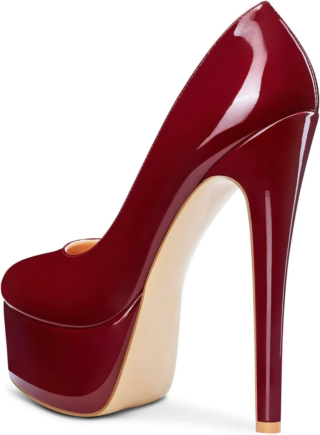 DearOnly Women's High Heels Platform Pumps Slip On Sexy Round Toe Stilettos 5.9" Inch Heel Classic Dress Party Shoes