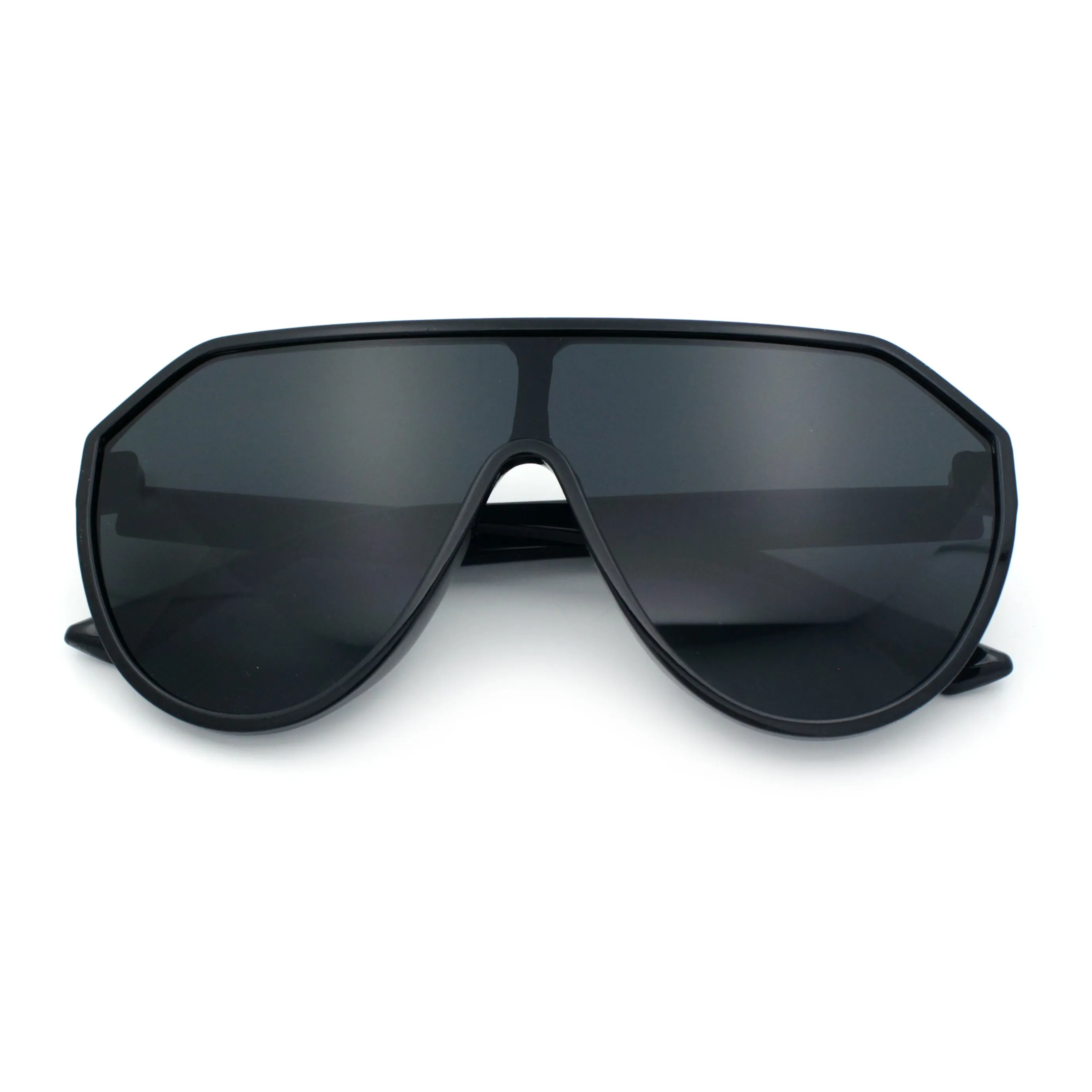Diva Oversized Flat Top Racer Thin Plastic Shield Sunglasses