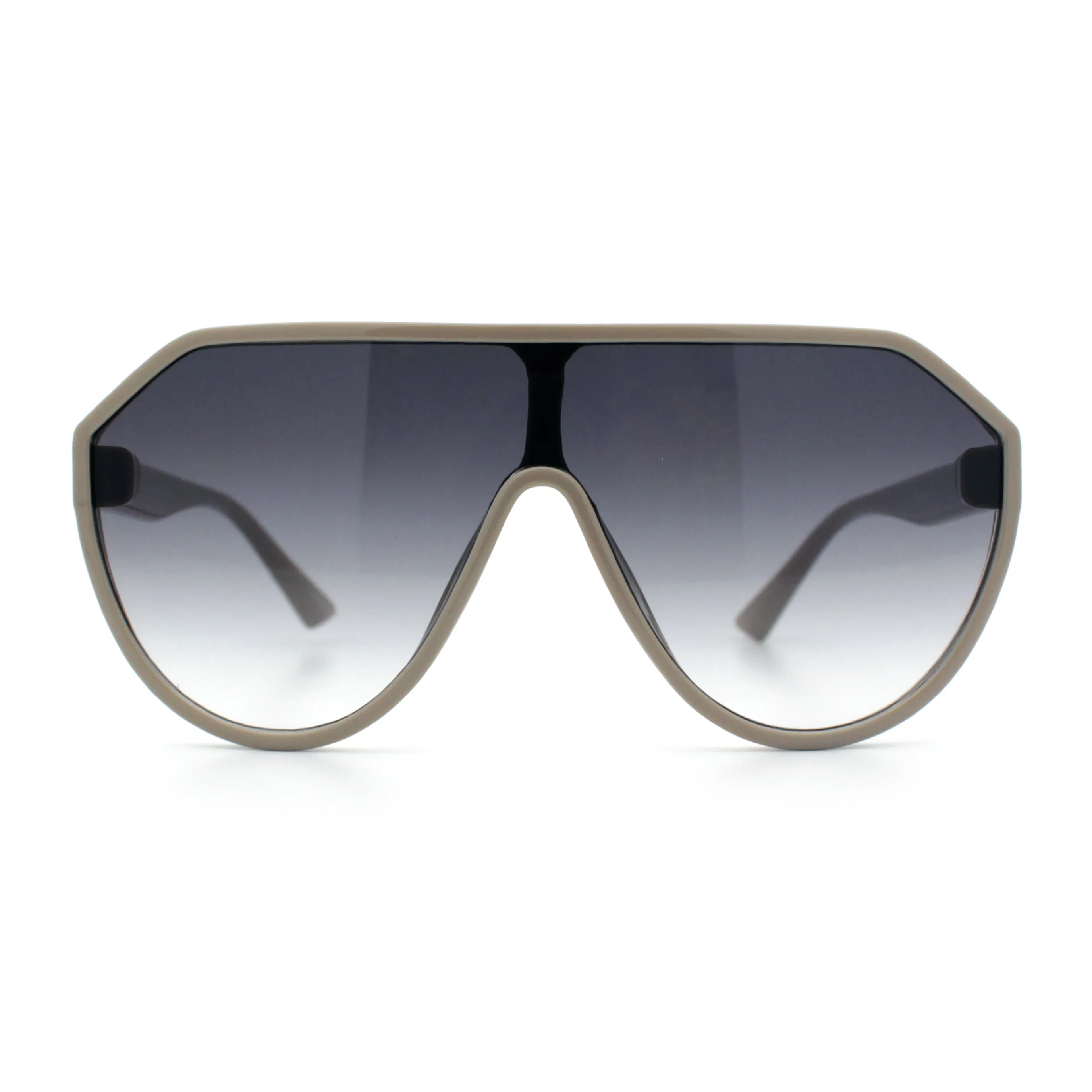 Diva Oversized Flat Top Racer Thin Plastic Shield Sunglasses