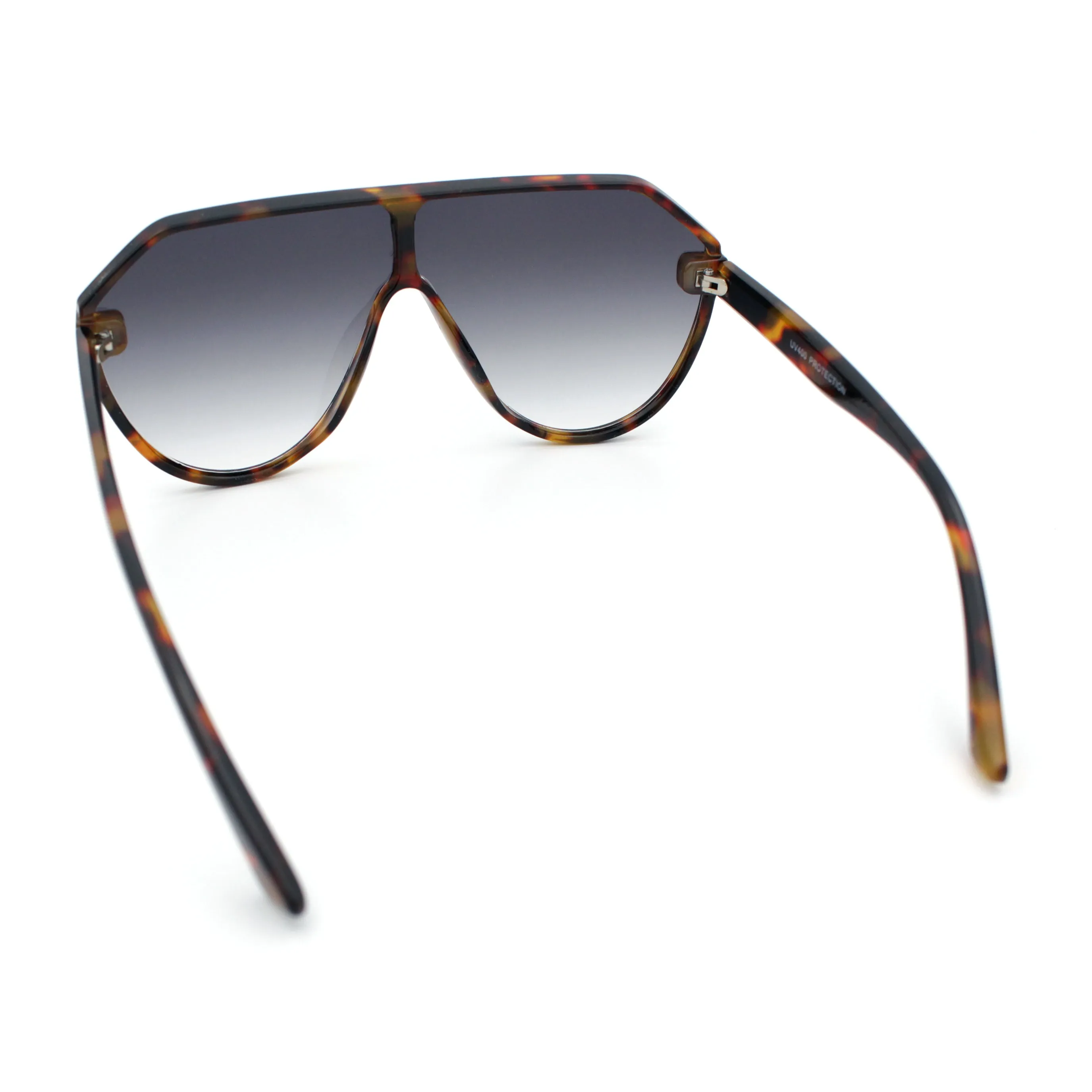 Diva Oversized Flat Top Racer Thin Plastic Shield Sunglasses