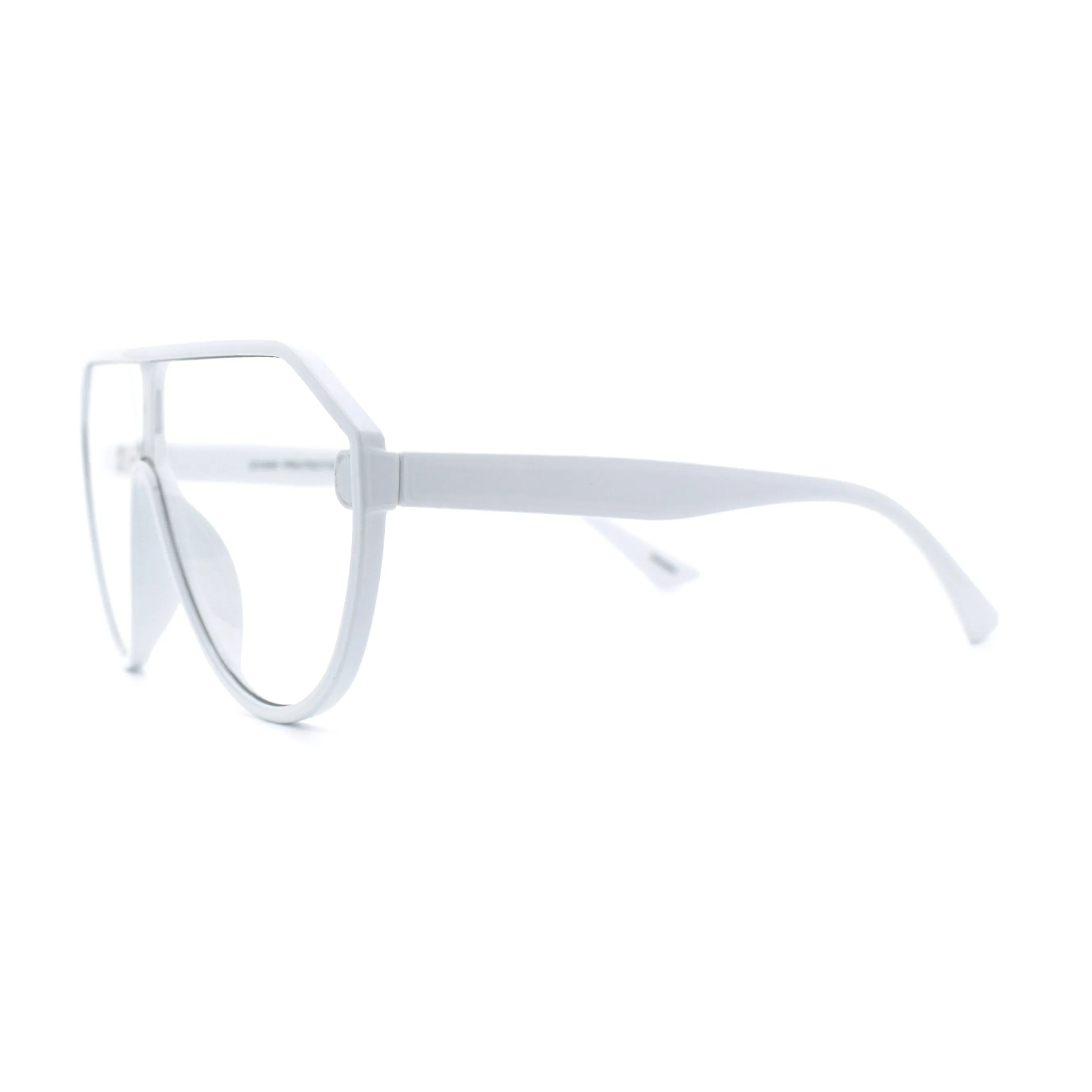 Diva Oversized Flat Top Racer Thin Plastic Shield Sunglasses