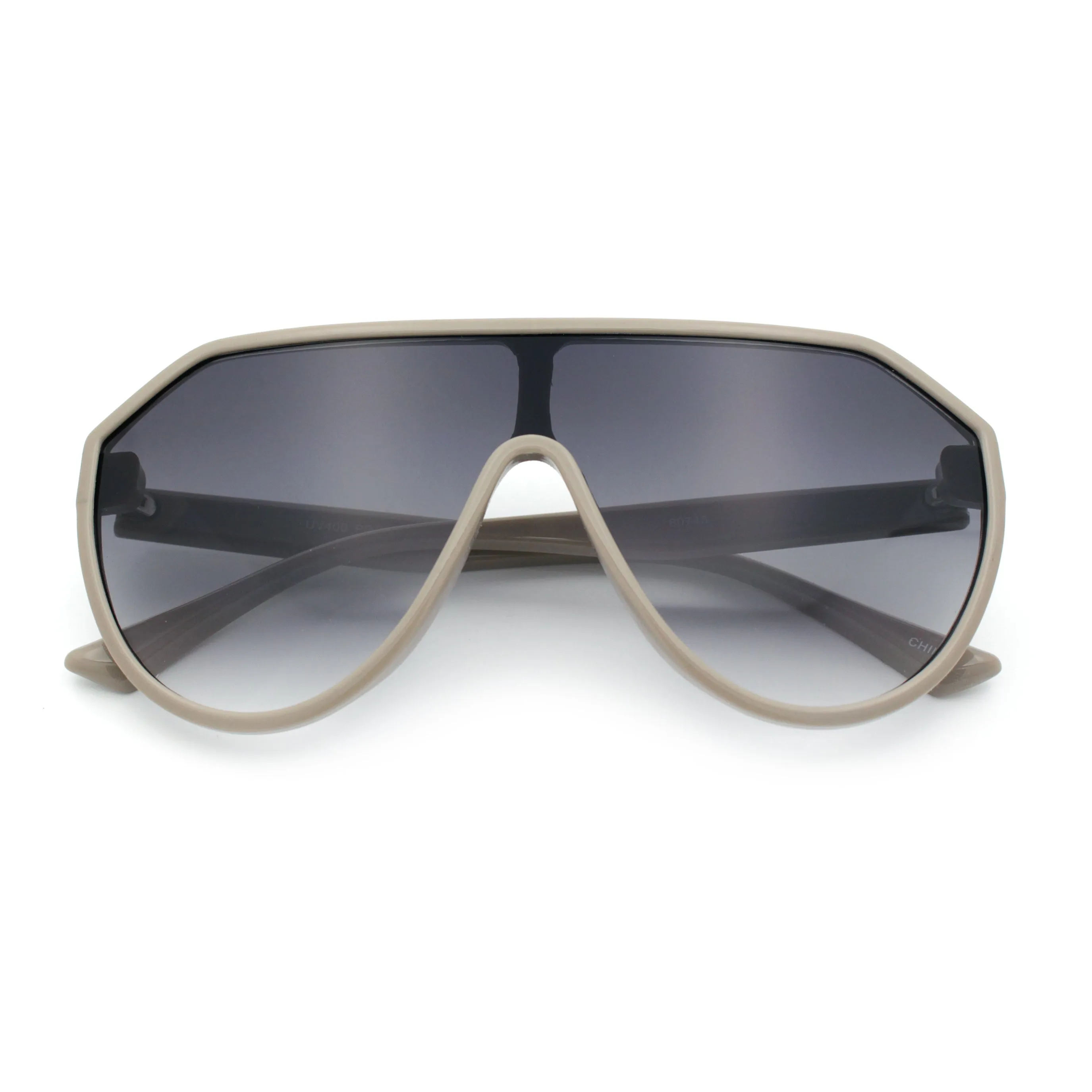 Diva Oversized Flat Top Racer Thin Plastic Shield Sunglasses