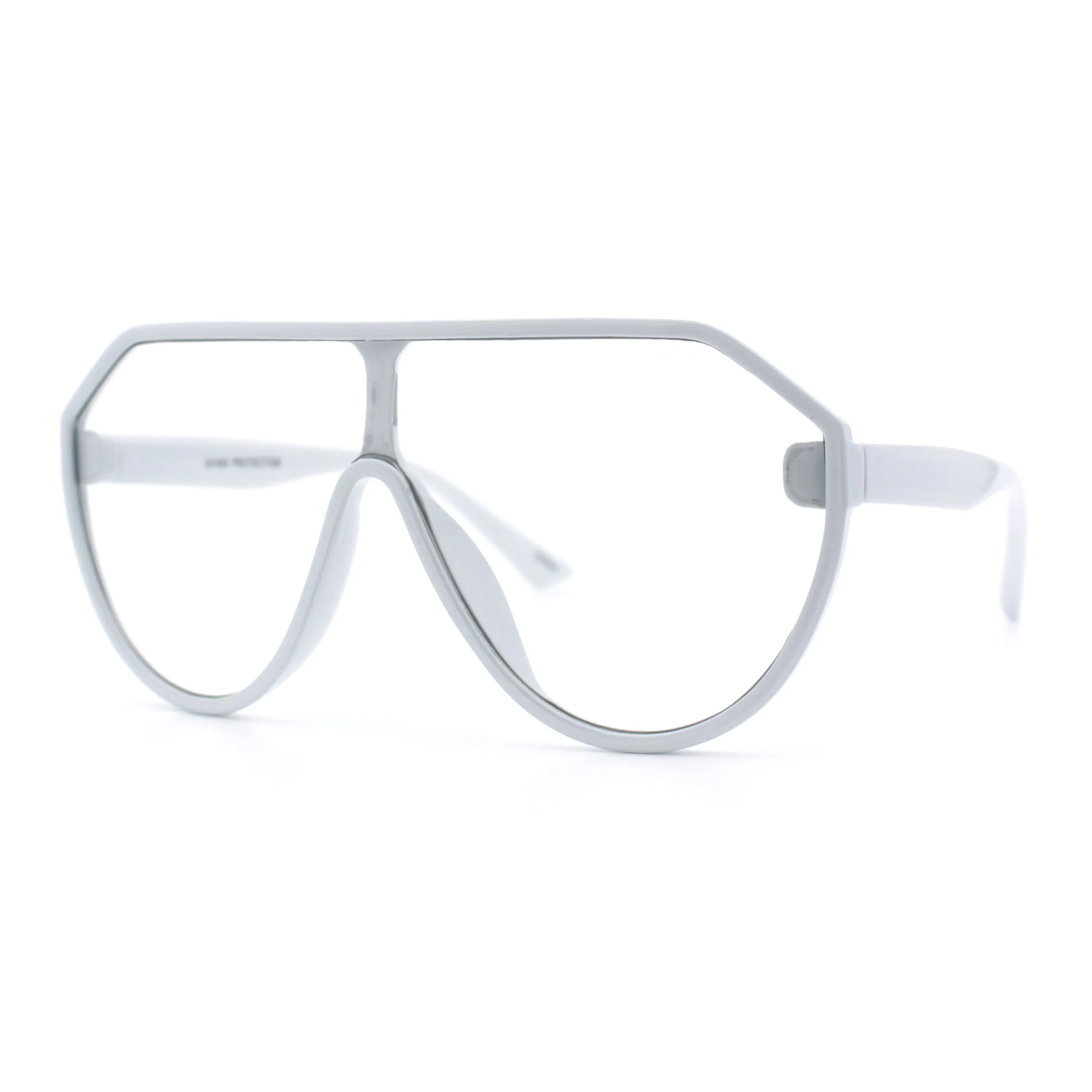 Diva Oversized Flat Top Racer Thin Plastic Shield Sunglasses
