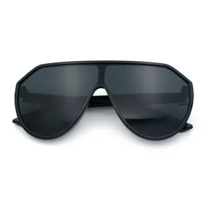 Diva Oversized Flat Top Racer Thin Plastic Shield Sunglasses