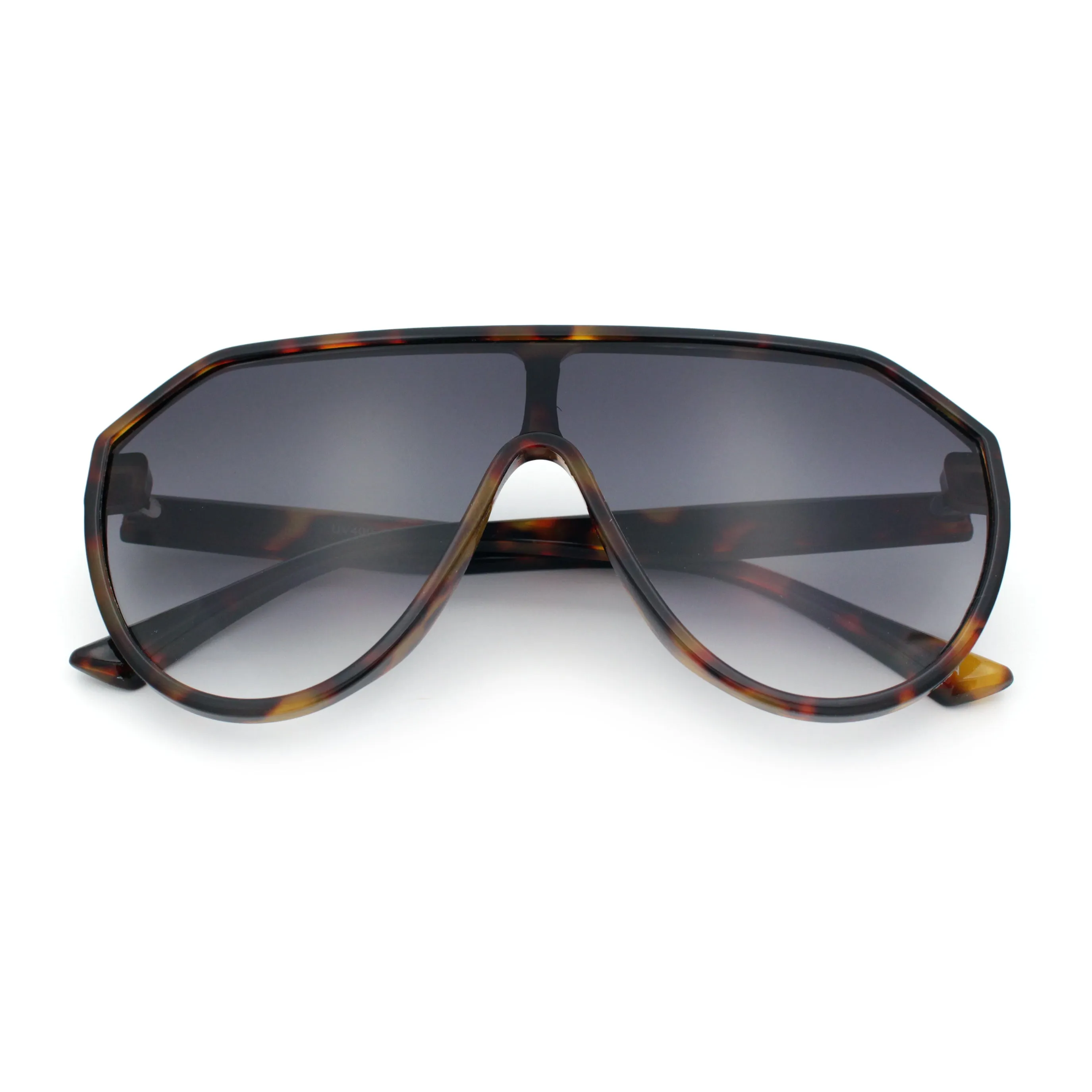Diva Oversized Flat Top Racer Thin Plastic Shield Sunglasses