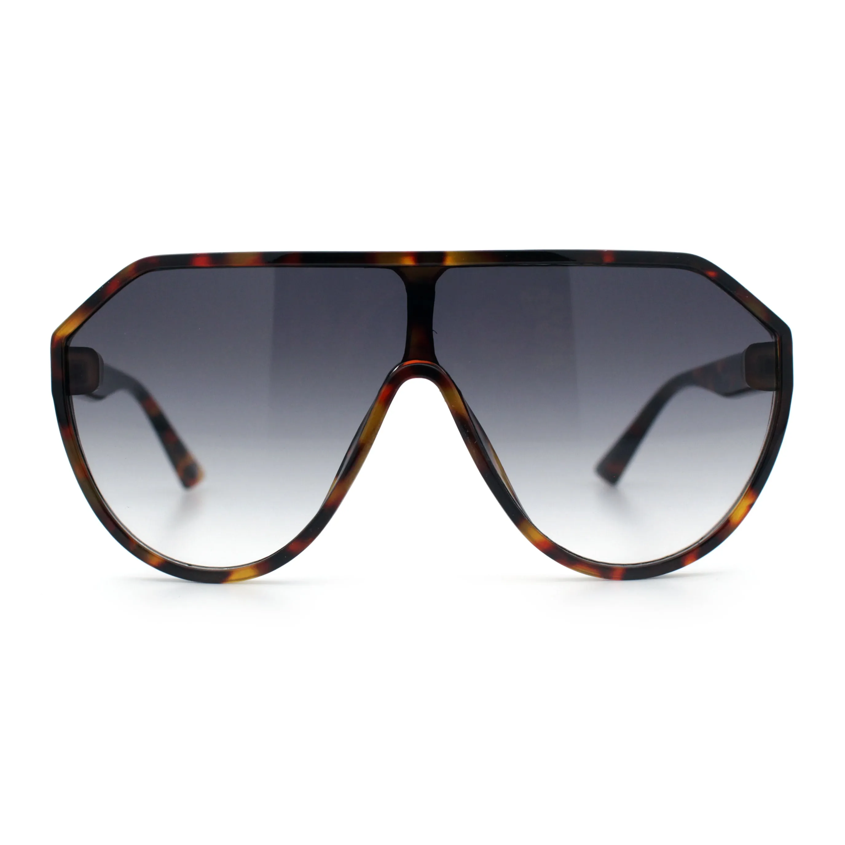 Diva Oversized Flat Top Racer Thin Plastic Shield Sunglasses
