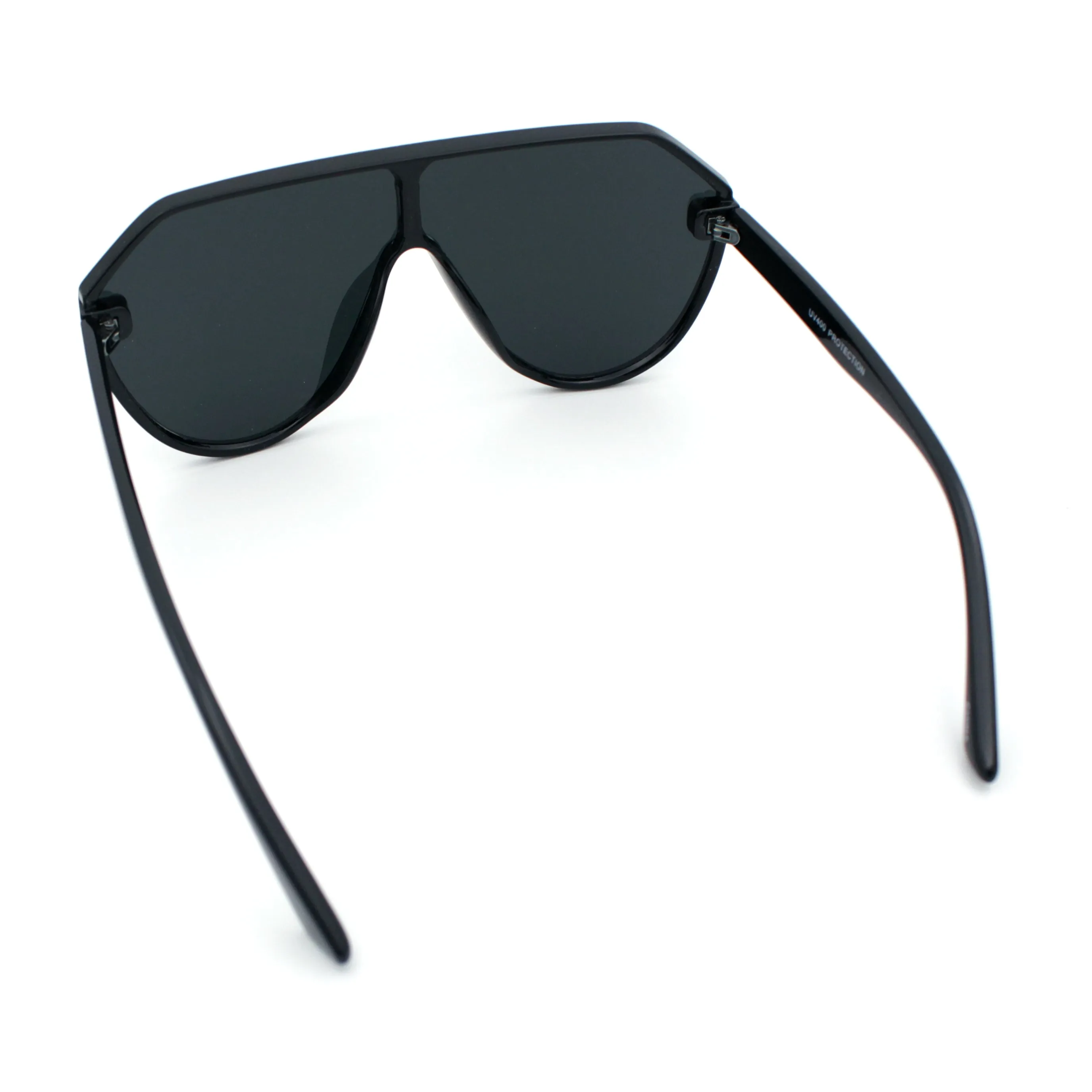 Diva Oversized Flat Top Racer Thin Plastic Shield Sunglasses