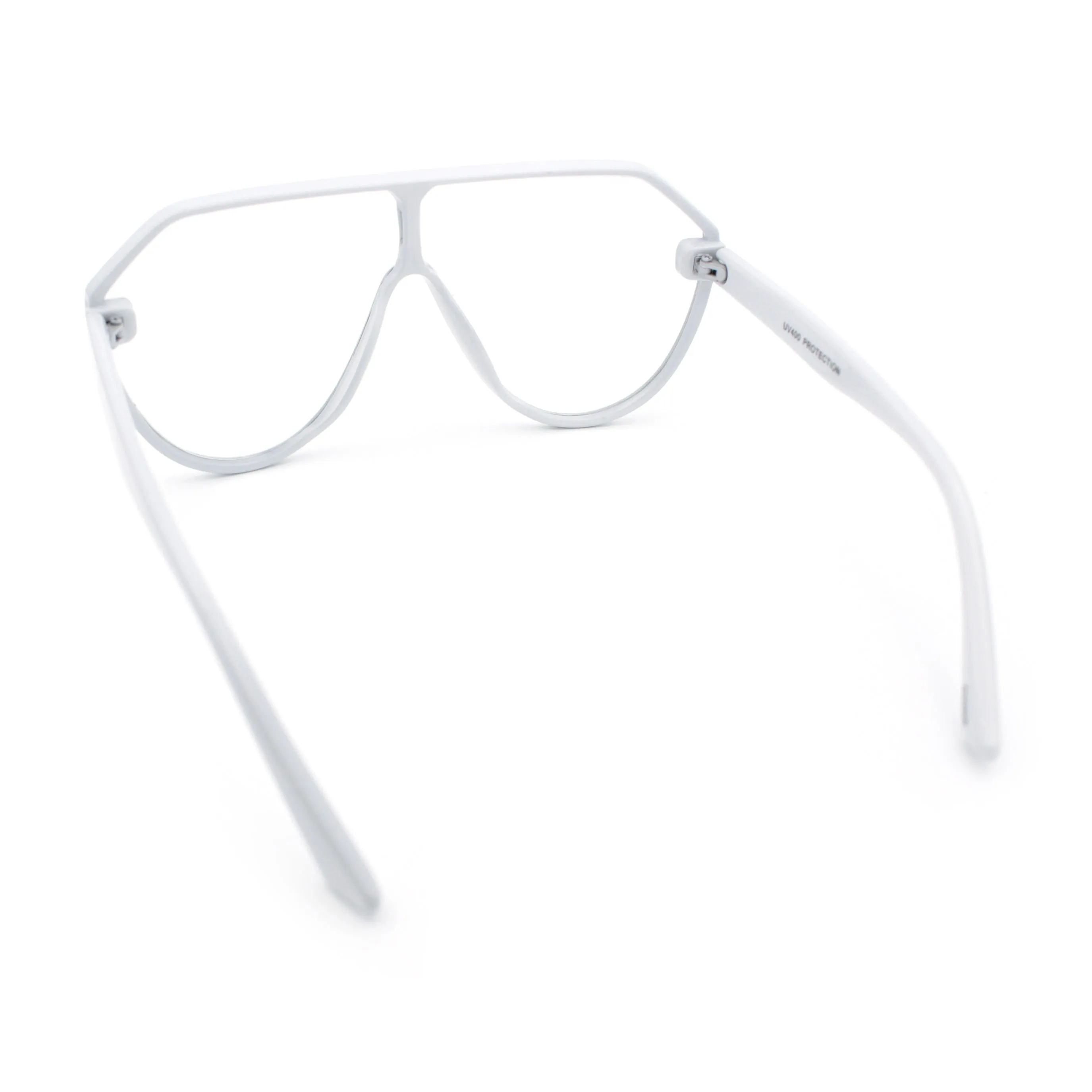 Diva Oversized Flat Top Racer Thin Plastic Shield Sunglasses