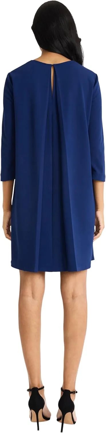 Donna Morgan Women's 3/4 Sleeve Tent Dress W/Pleat Color