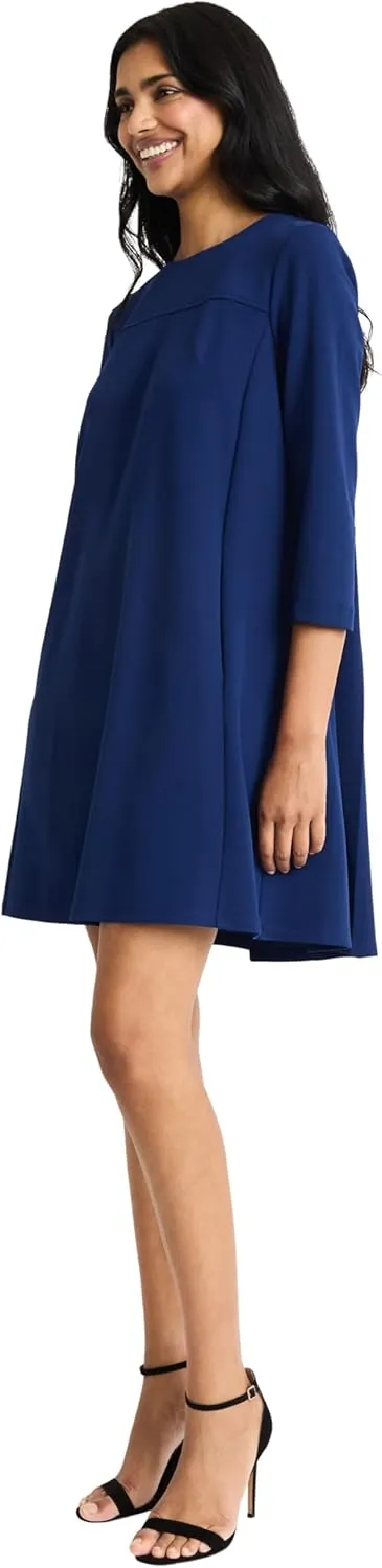 Donna Morgan Women's 3/4 Sleeve Tent Dress W/Pleat Color
