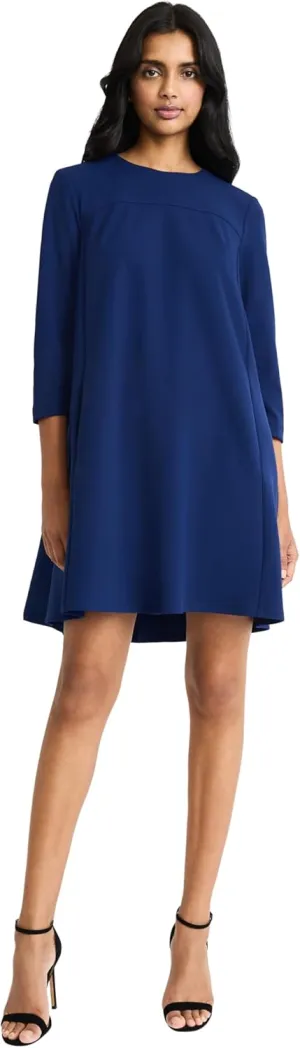 Donna Morgan Women's 3/4 Sleeve Tent Dress W/Pleat Color