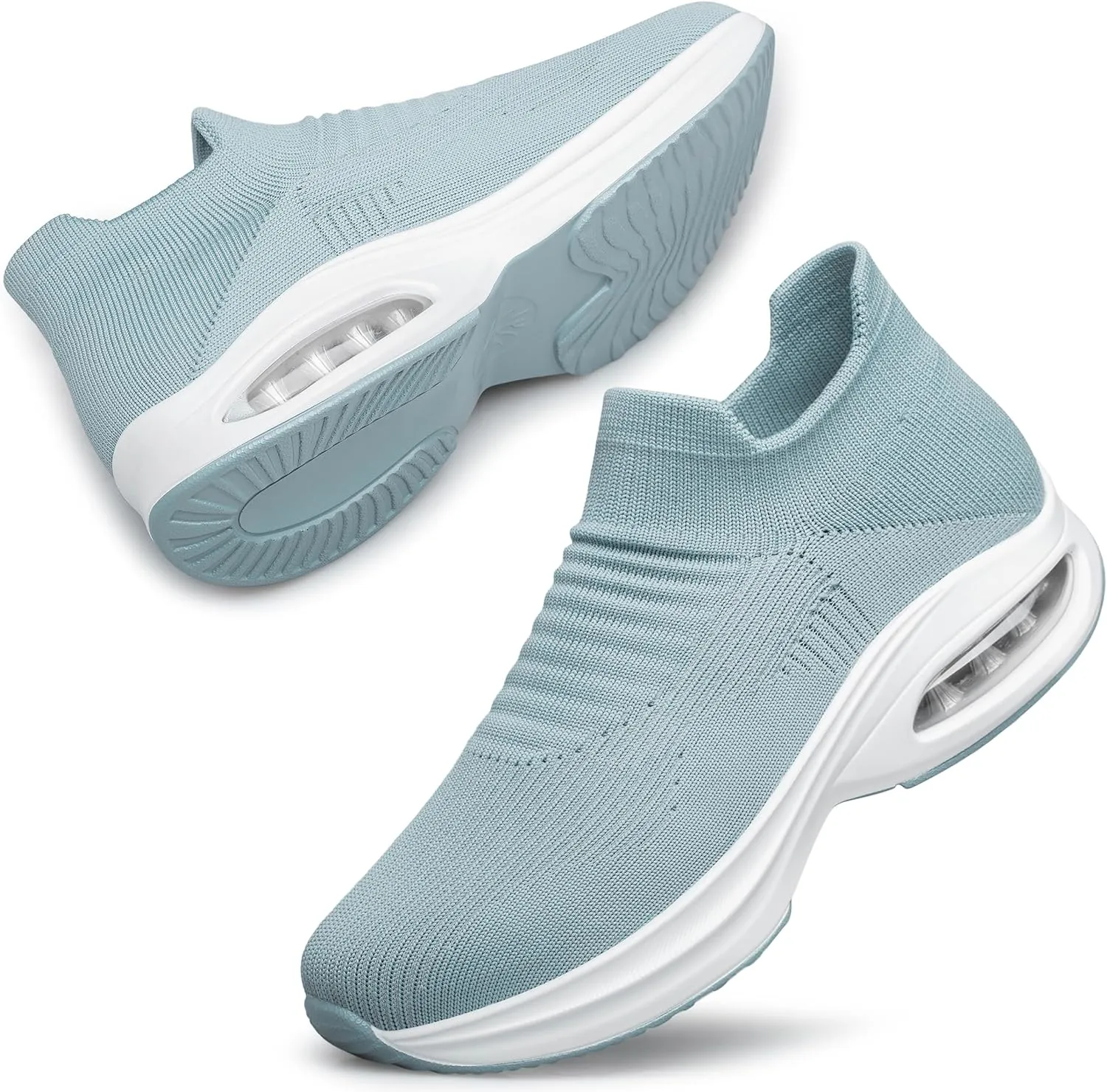 DOUSSPRT Womens Walking Shoes Sock Casual Ladies Fashion Sneakers Comfortable Slip On Air Cushion Platform