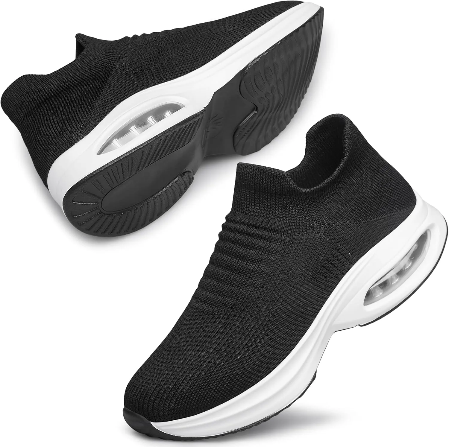 DOUSSPRT Womens Walking Shoes Sock Casual Ladies Fashion Sneakers Comfortable Slip On Air Cushion Platform