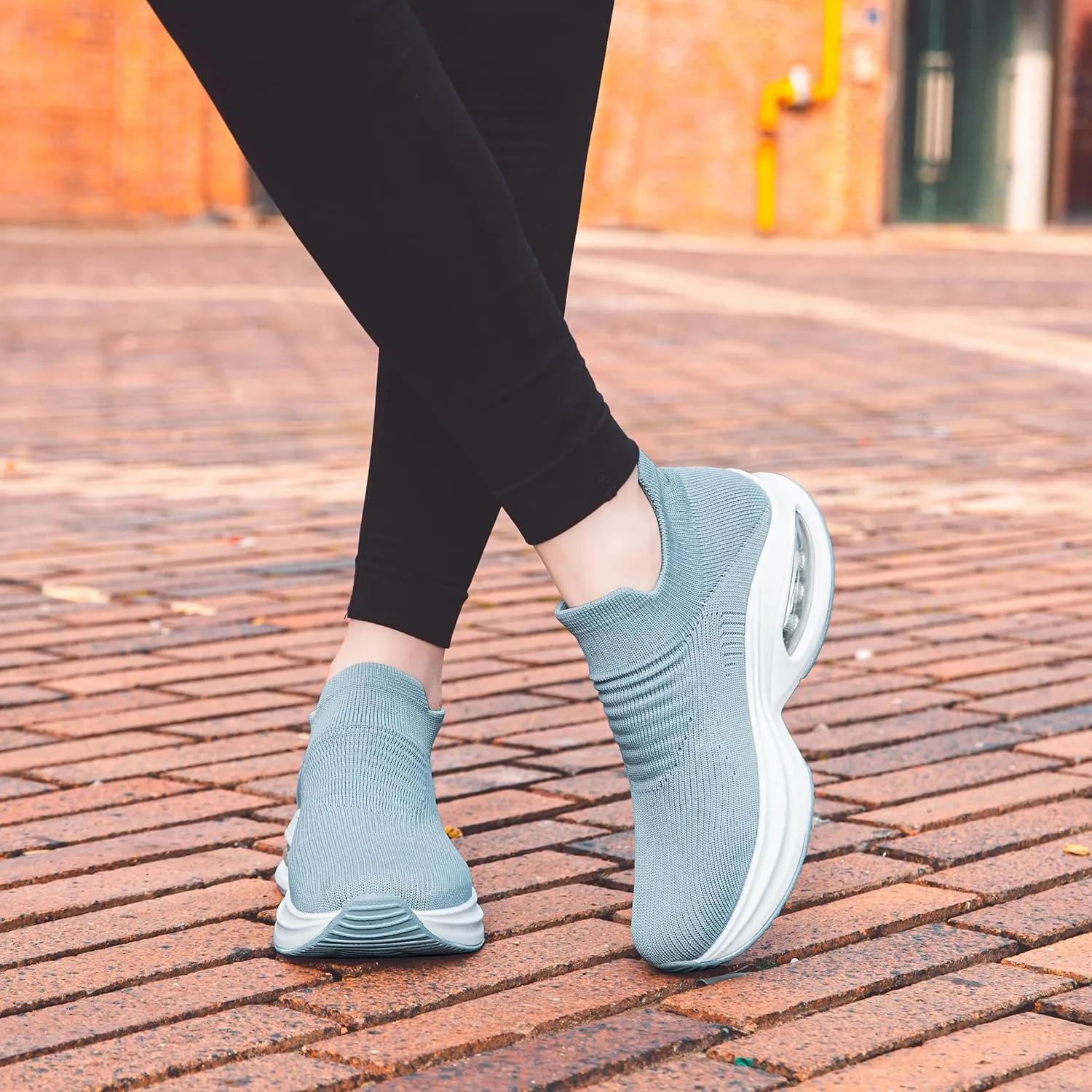 DOUSSPRT Womens Walking Shoes Sock Casual Ladies Fashion Sneakers Comfortable Slip On Air Cushion Platform