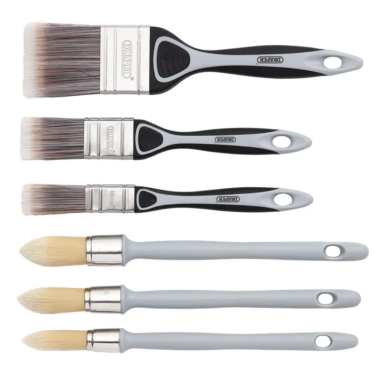 Draper Flat and Round Sash Paint Brush Set 6 Piece