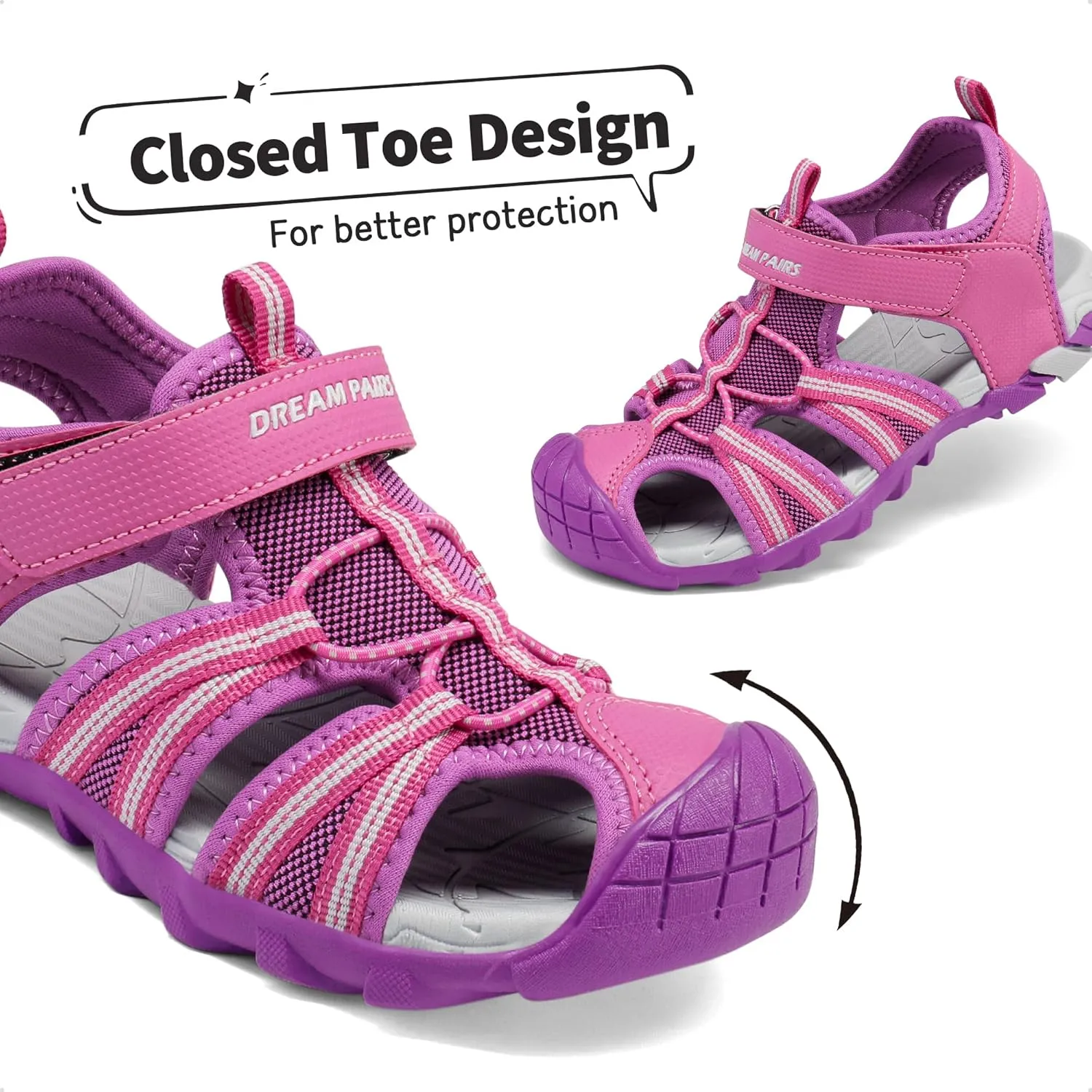 DREAM PAIRS Boys Girls Outdoor Summer Sport Athletic Sandals for Little/Big Kid