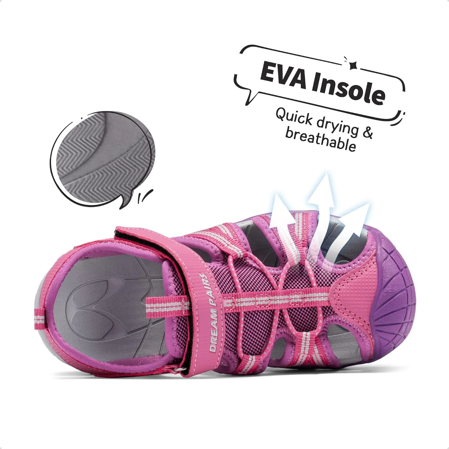 DREAM PAIRS Boys Girls Outdoor Summer Sport Athletic Sandals for Little/Big Kid