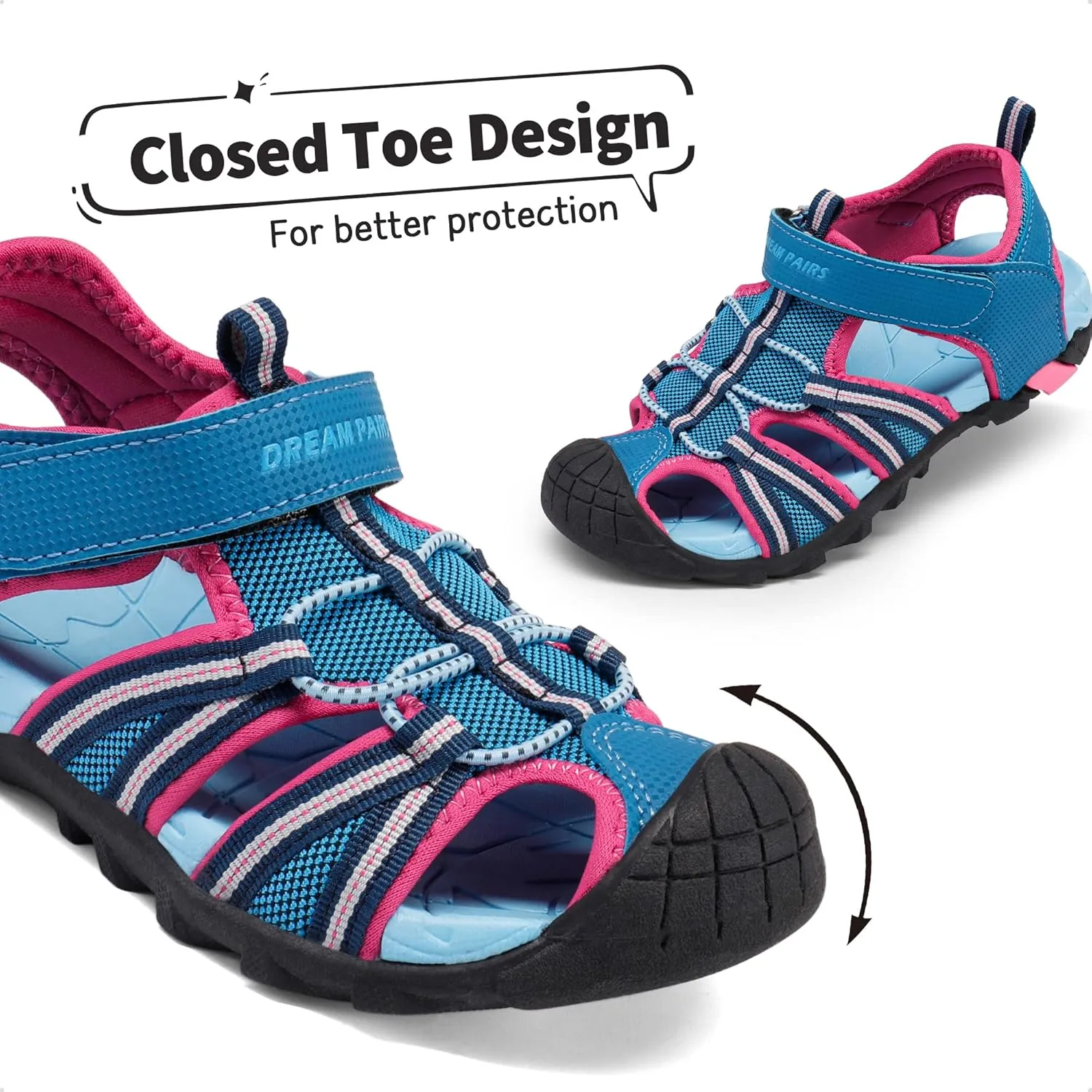 DREAM PAIRS Boys Girls Outdoor Summer Sport Athletic Sandals for Little/Big Kid