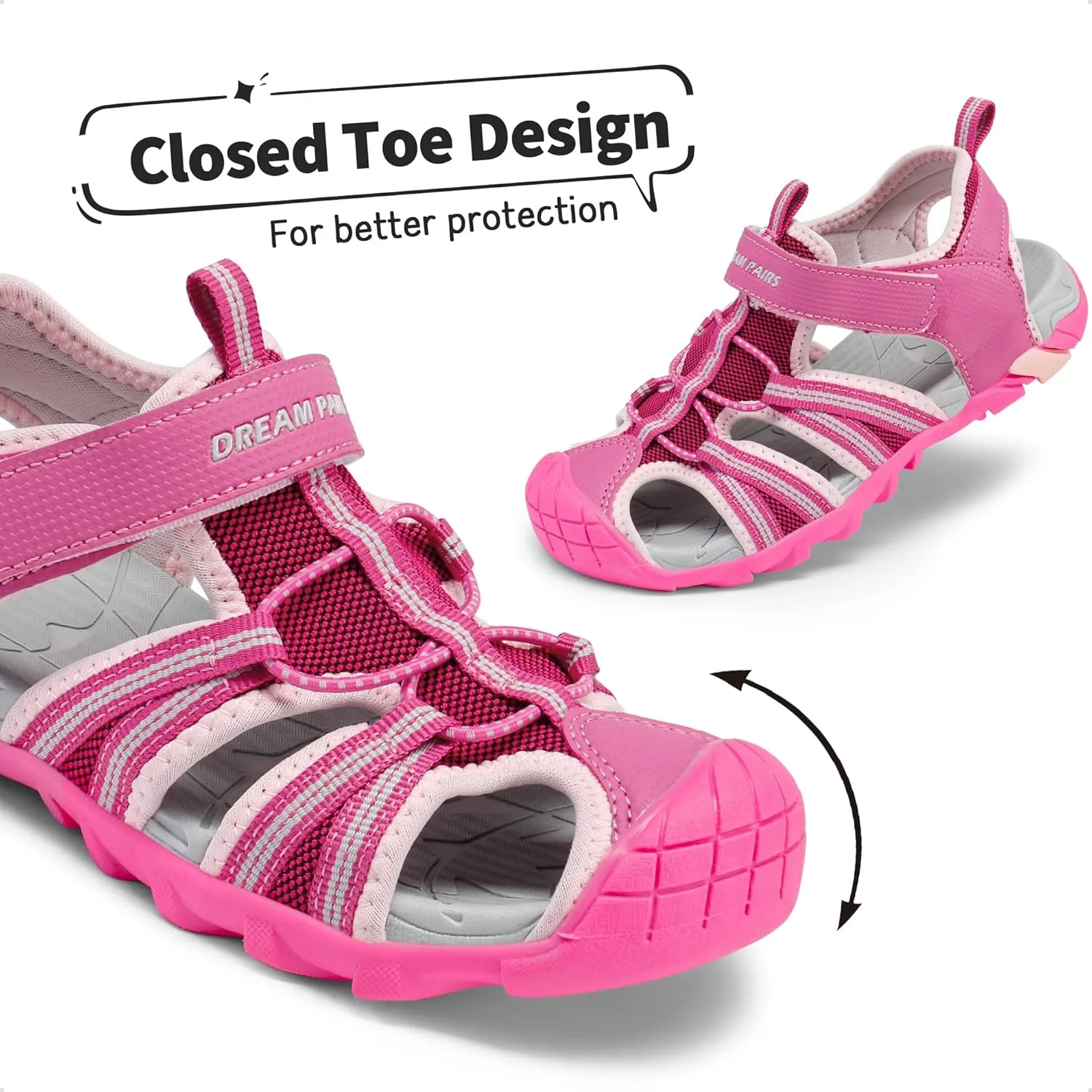 DREAM PAIRS Boys Girls Outdoor Summer Sport Athletic Sandals for Little/Big Kid