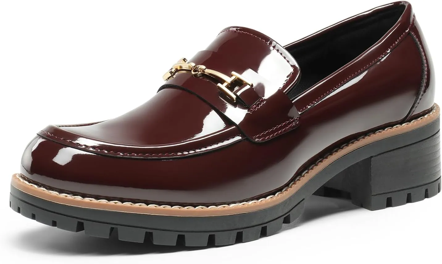 DREAM PAIRS Women's Chunky Loafers, Platform Comfortable Slip-On Dressy Business Casual Shoes