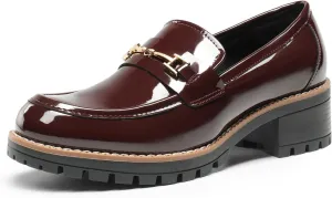 DREAM PAIRS Women's Chunky Loafers, Platform Comfortable Slip-On Dressy Business Casual Shoes