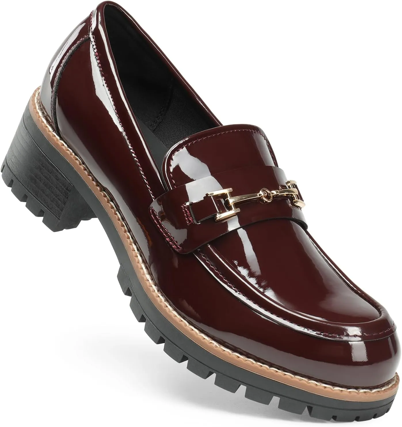 DREAM PAIRS Women's Chunky Loafers, Platform Comfortable Slip-On Dressy Business Casual Shoes