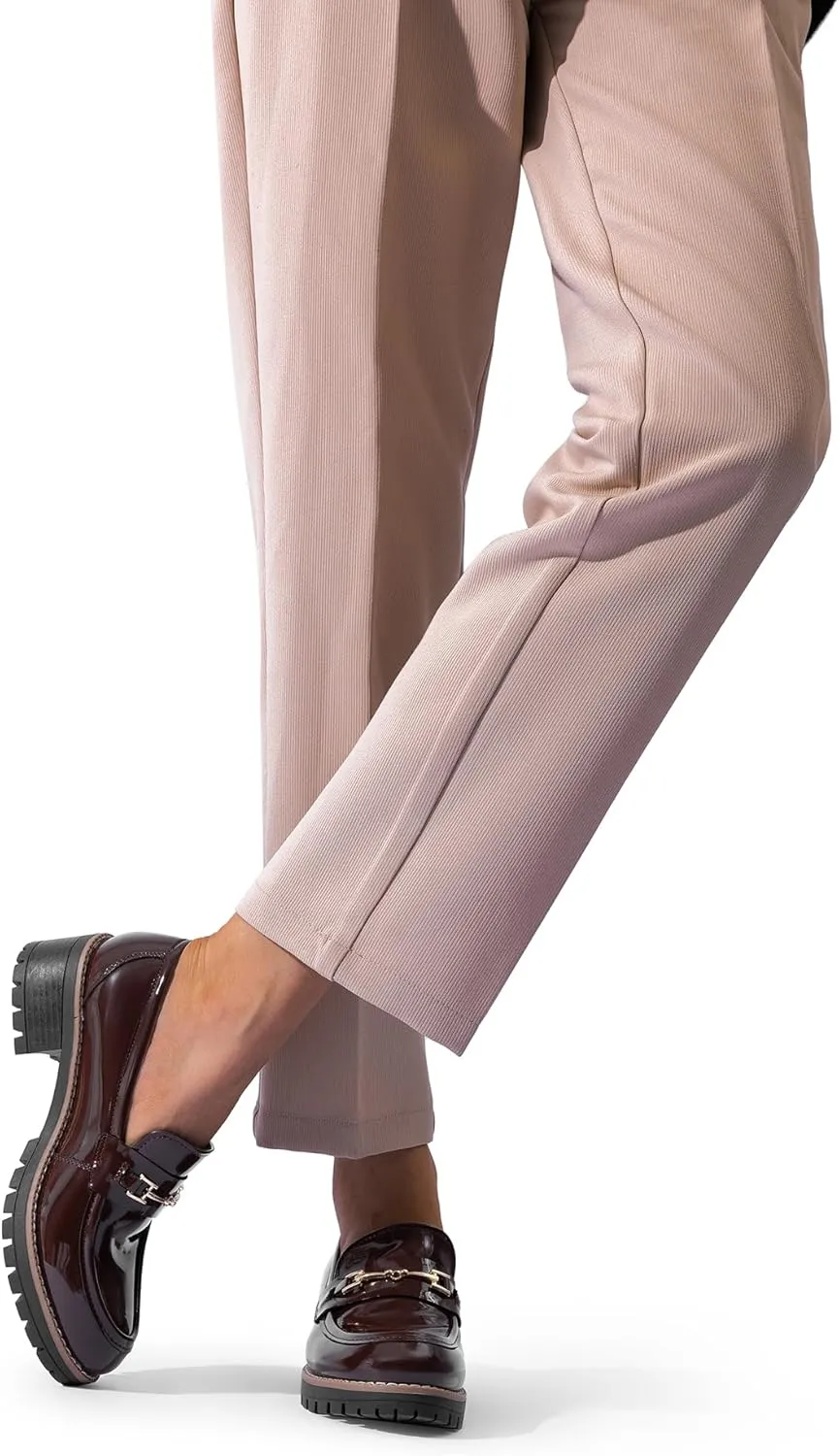 DREAM PAIRS Women's Chunky Loafers, Platform Comfortable Slip-On Dressy Business Casual Shoes