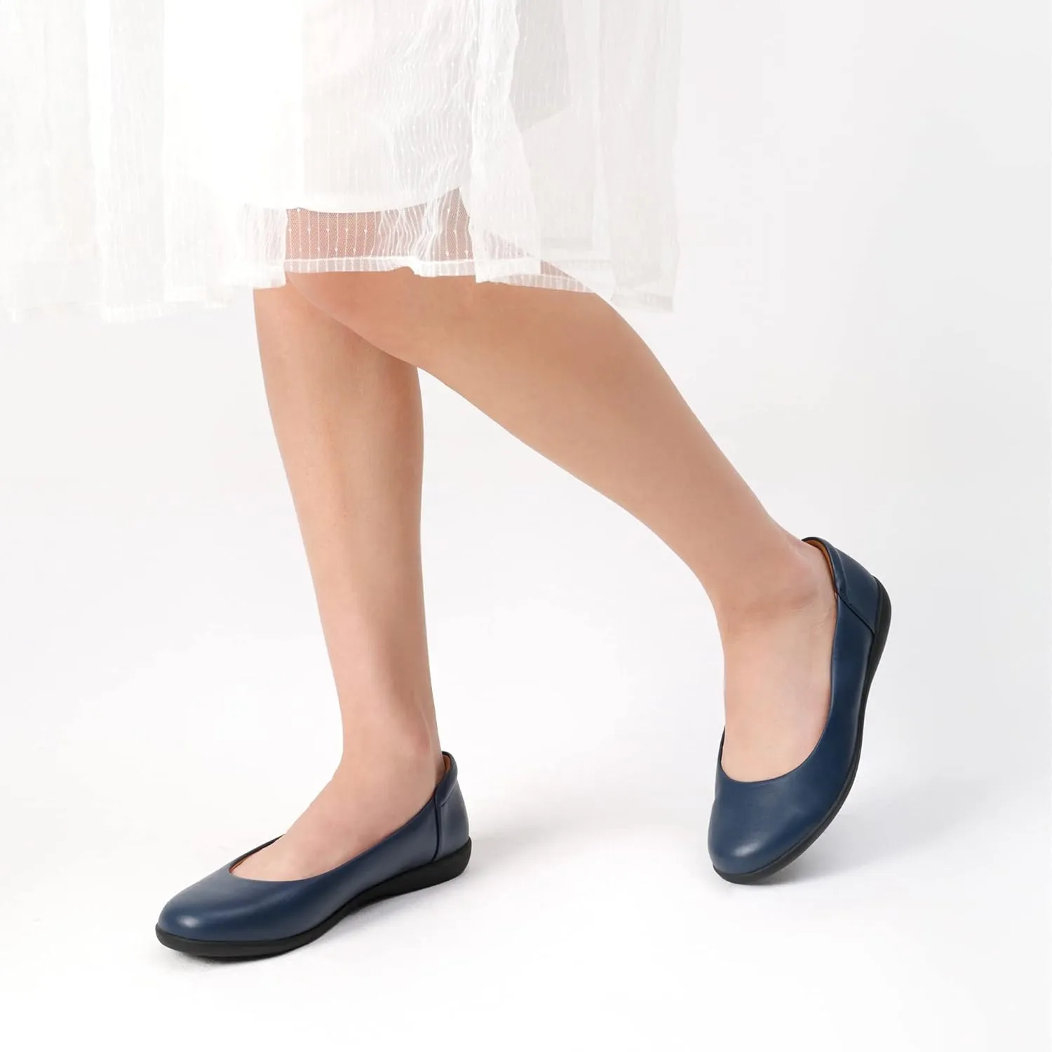 DREAM PAIRS Women’s Comfortable Ballet Dressy Work Flats, Round Toe Slip on Office Shoes