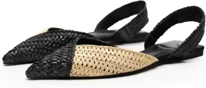 DREAMCIA Slingback Flats for Women Pointed Toe Flats Slip On Casual Office Shoes for Women Braided 9.5