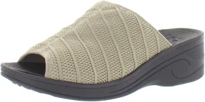 Easy Street SoLite Womens Airy Knit Wedge Sandals Tan 7.5 Medium (B,M)