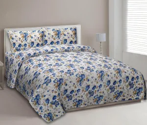 EasyGoods® 240 TC Bedsheet for Double Bed, King & Queen Size Bed, Anokhi Prints Rajasthan Jaipuri Design, Includes 2 Pillow Covers (90 * 108, Mogra Blue)