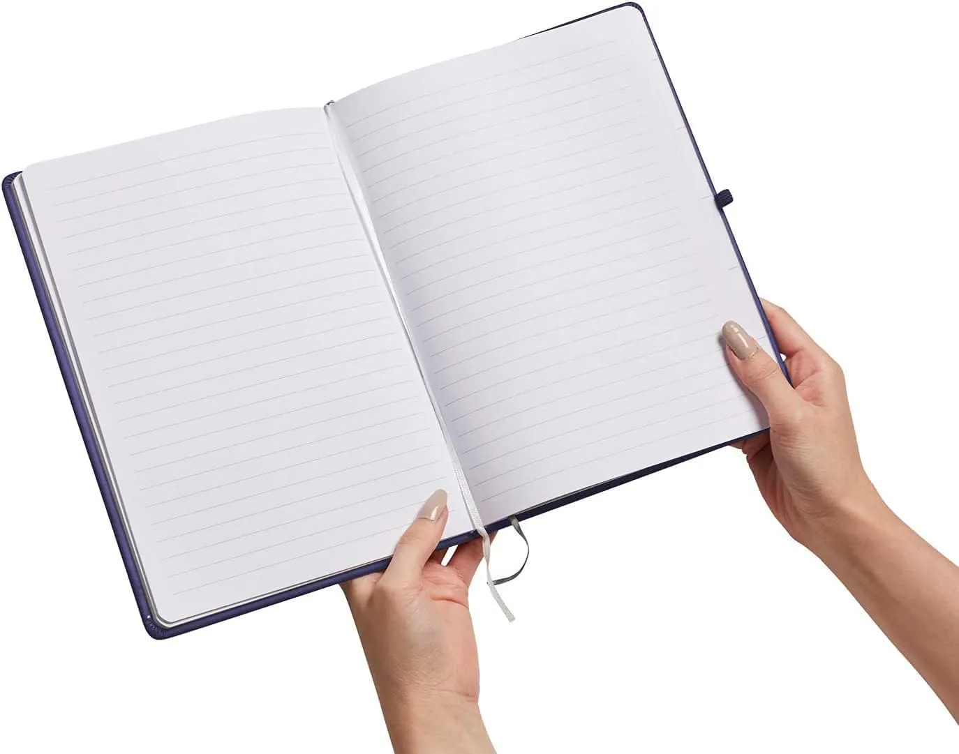 Eccolo Hardbound Writing Journal, Cool Jazz, 192 Pages of White Lined Paper with Elastic Band Closure, Lay Flat Design, Interior Gusset Pocket and Double Bookmarks (Black, 5.75-x-8.5 Inches)