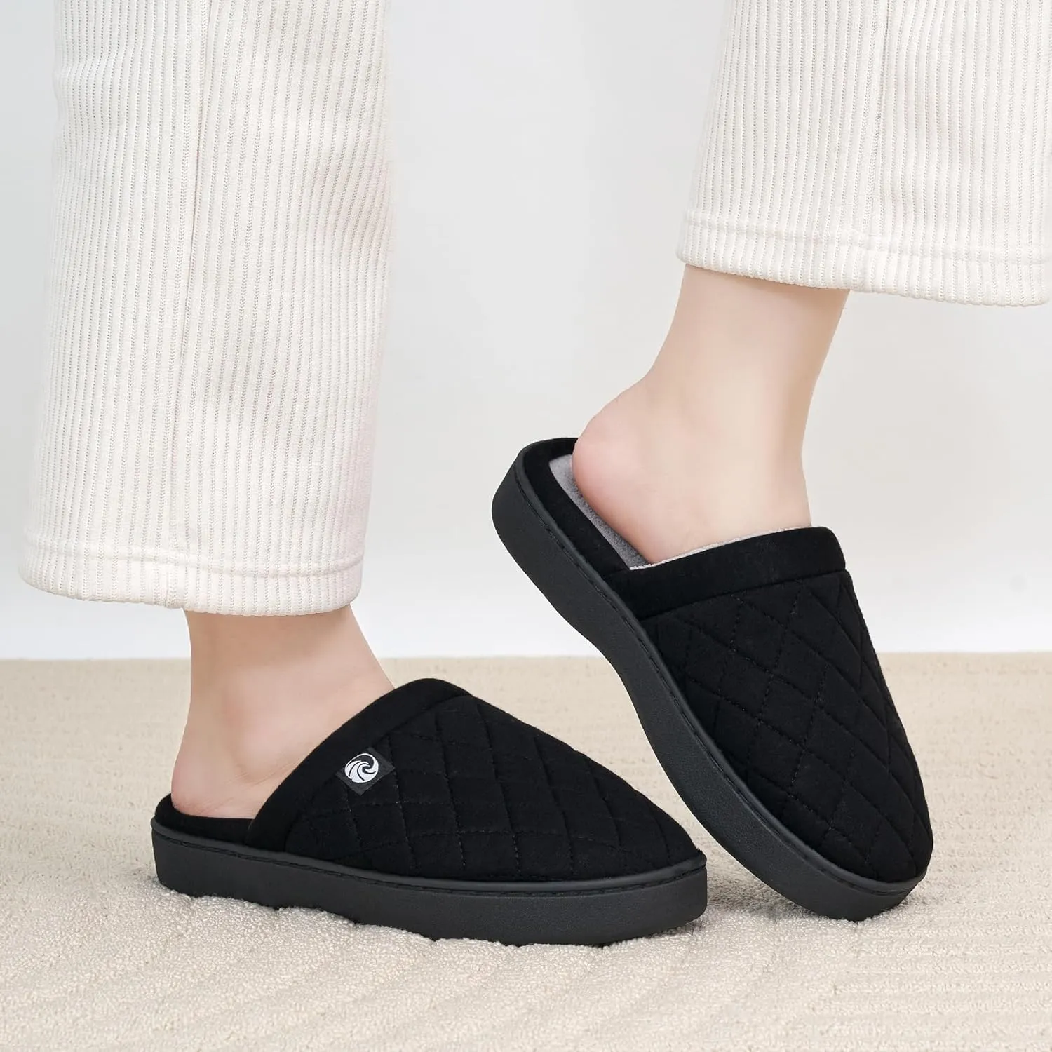 Ecetana Women's & Men's Memory Foam Bedroom Slippers - Comfortable Fuzzy Indoor/Outdoor House Shoes