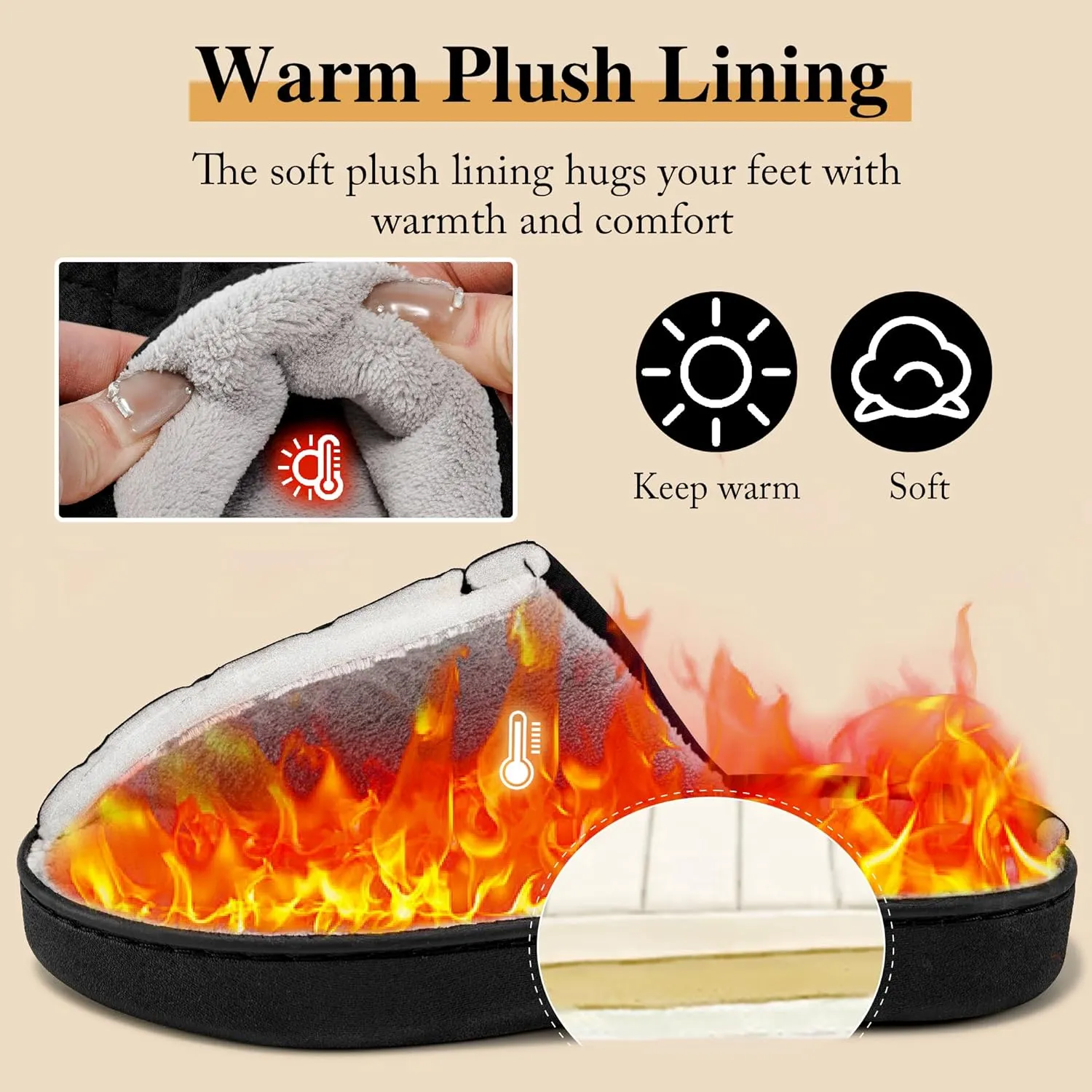 Ecetana Women's & Men's Memory Foam Bedroom Slippers - Comfortable Fuzzy Indoor/Outdoor House Shoes