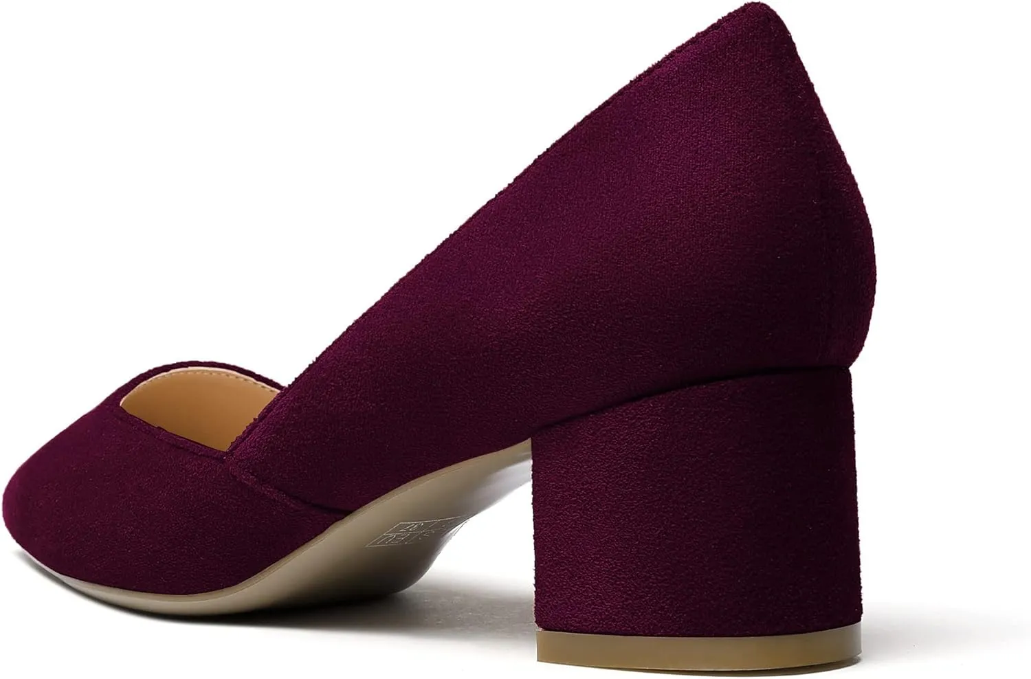 Eldof Women's Pointed Toe Cut Out D'Orsay Slip On Mid Block Heel Pumps Comfortable 2 Inch Block Heels for Dress Party Wedding
