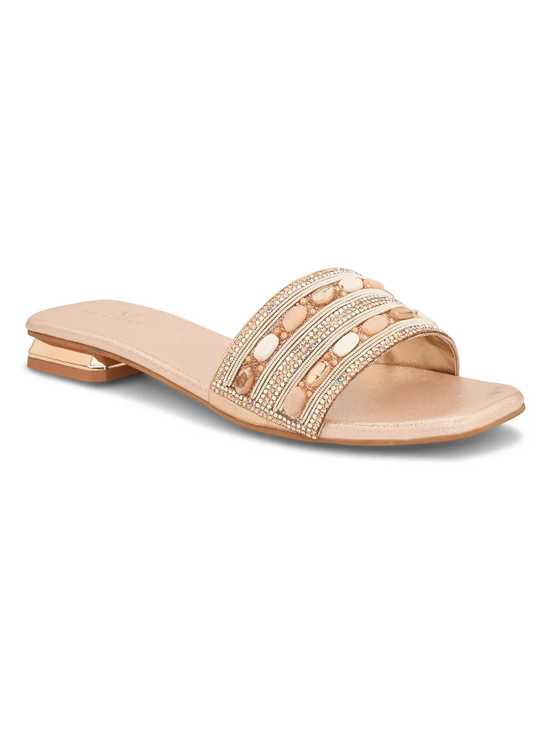 Elegant & Stylish Beaded Flat Slippers