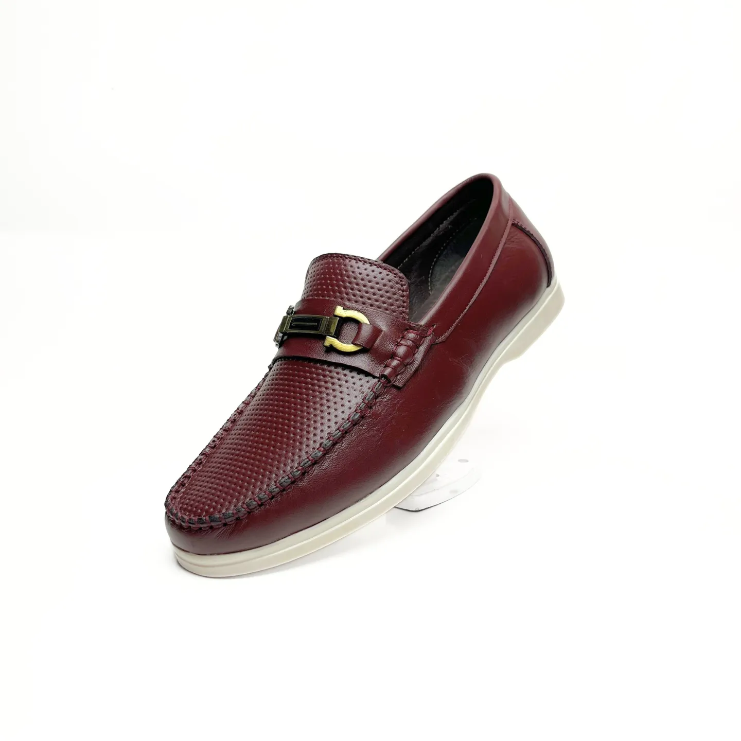 Elegant Maroon Leather Loafers for Men - Premium Style & Comfort
