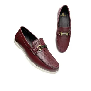 Elegant Maroon Leather Loafers for Men - Premium Style & Comfort