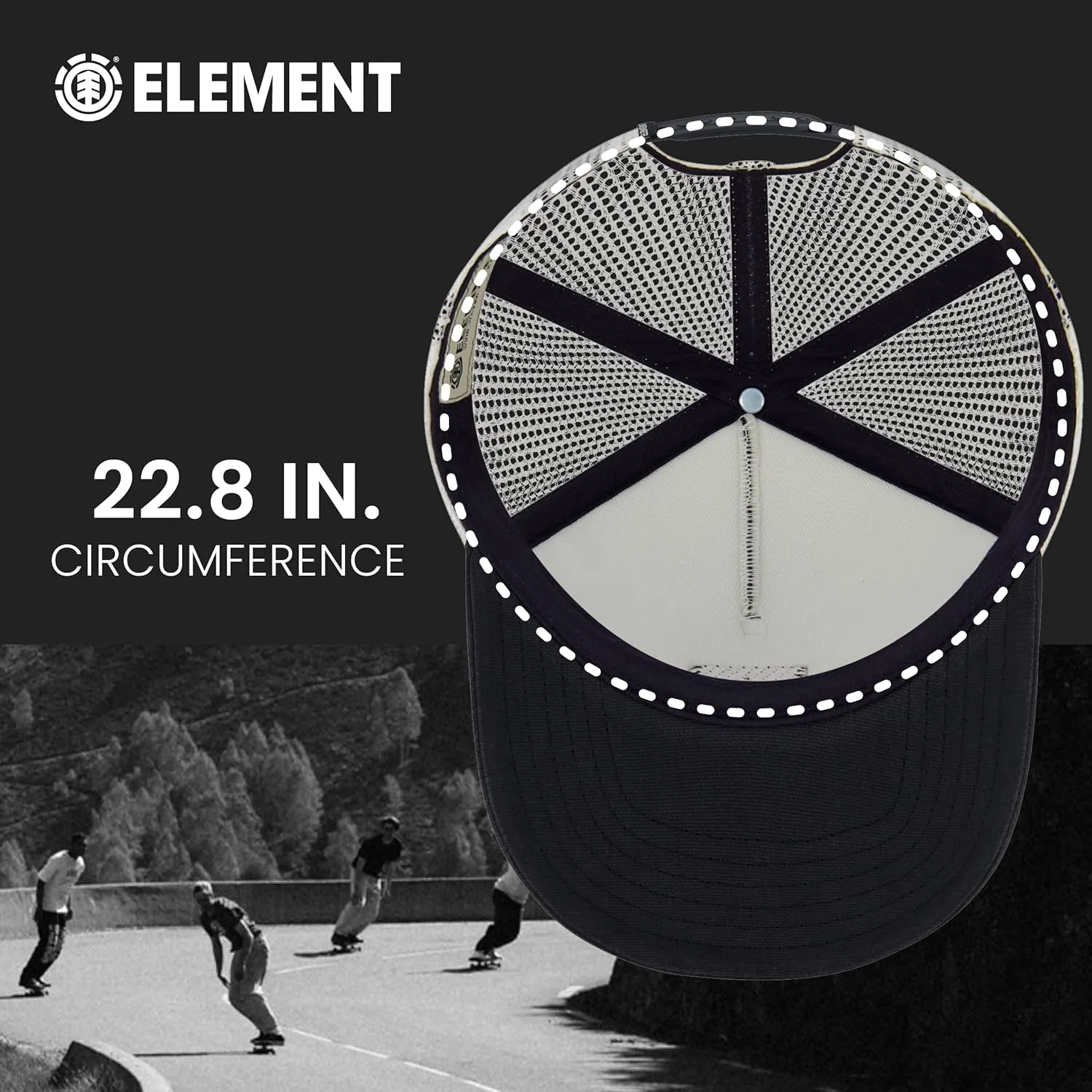 Element Trucker Hat, Adult Baseball Cap with Curved Brim