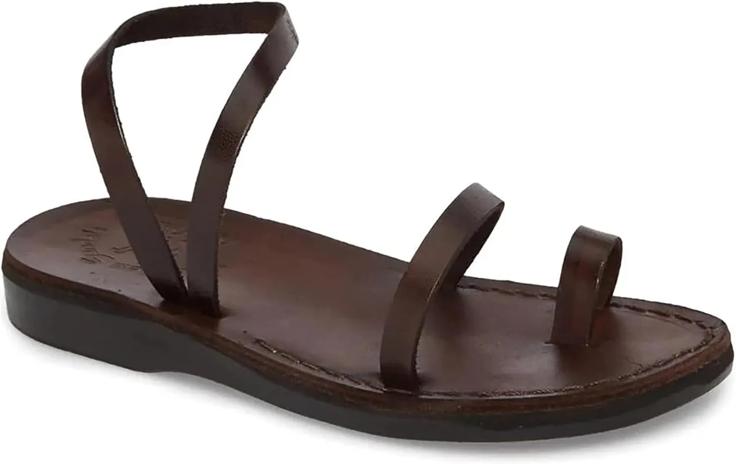 Ella - Leather Ankle Strap Flat Sandal - Womens Sandals