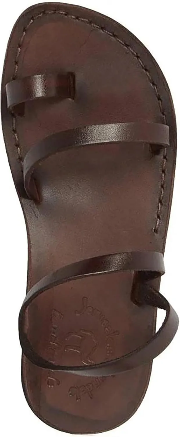 Ella - Leather Ankle Strap Flat Sandal - Womens Sandals