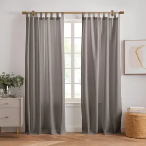 Elrene Home Fashions Rhodes Solid Indoor/Outdoor Window-Curtain Set, 2 Panels, 52 inches X 84 inches, Gray