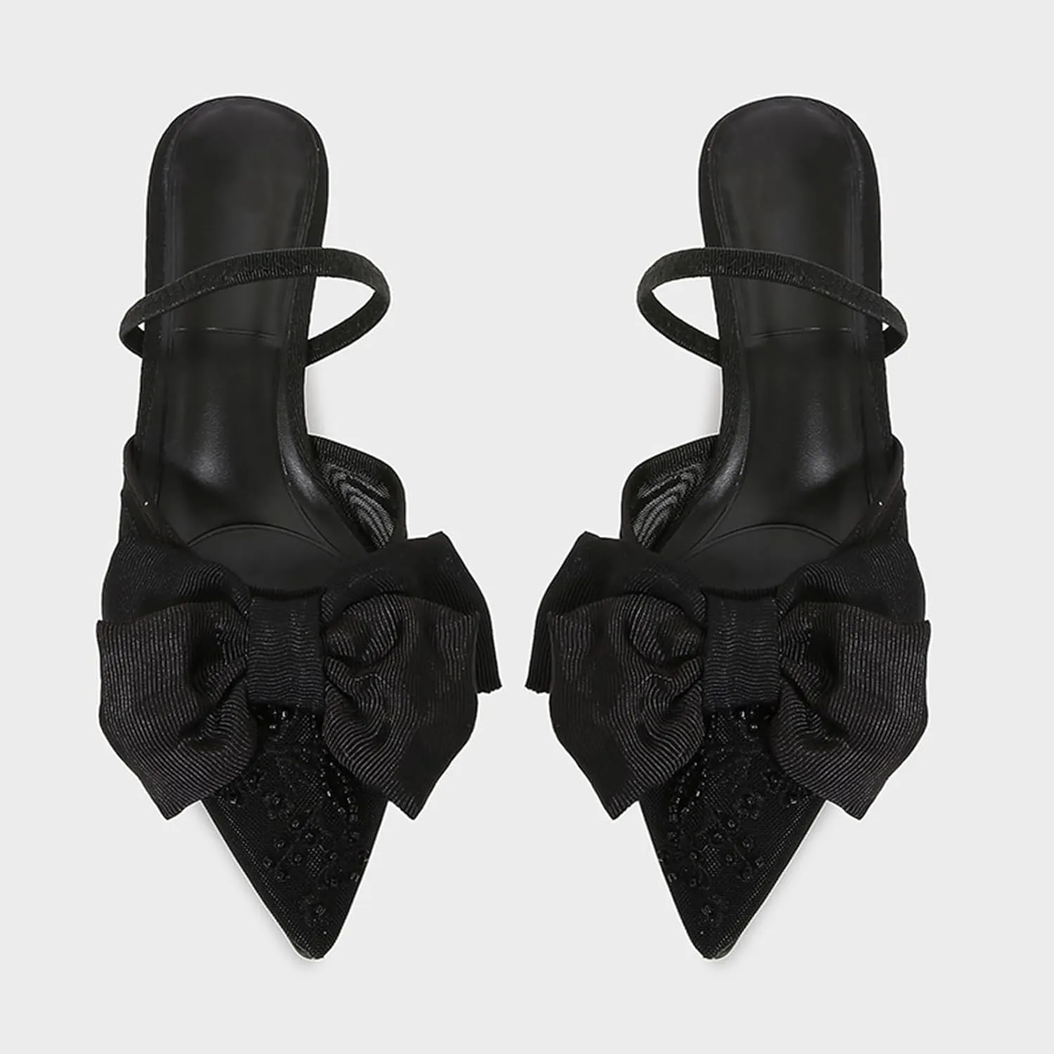 Embroidered Kitten Heels For Women Slingback Comfortable Floral Wedding Pumps